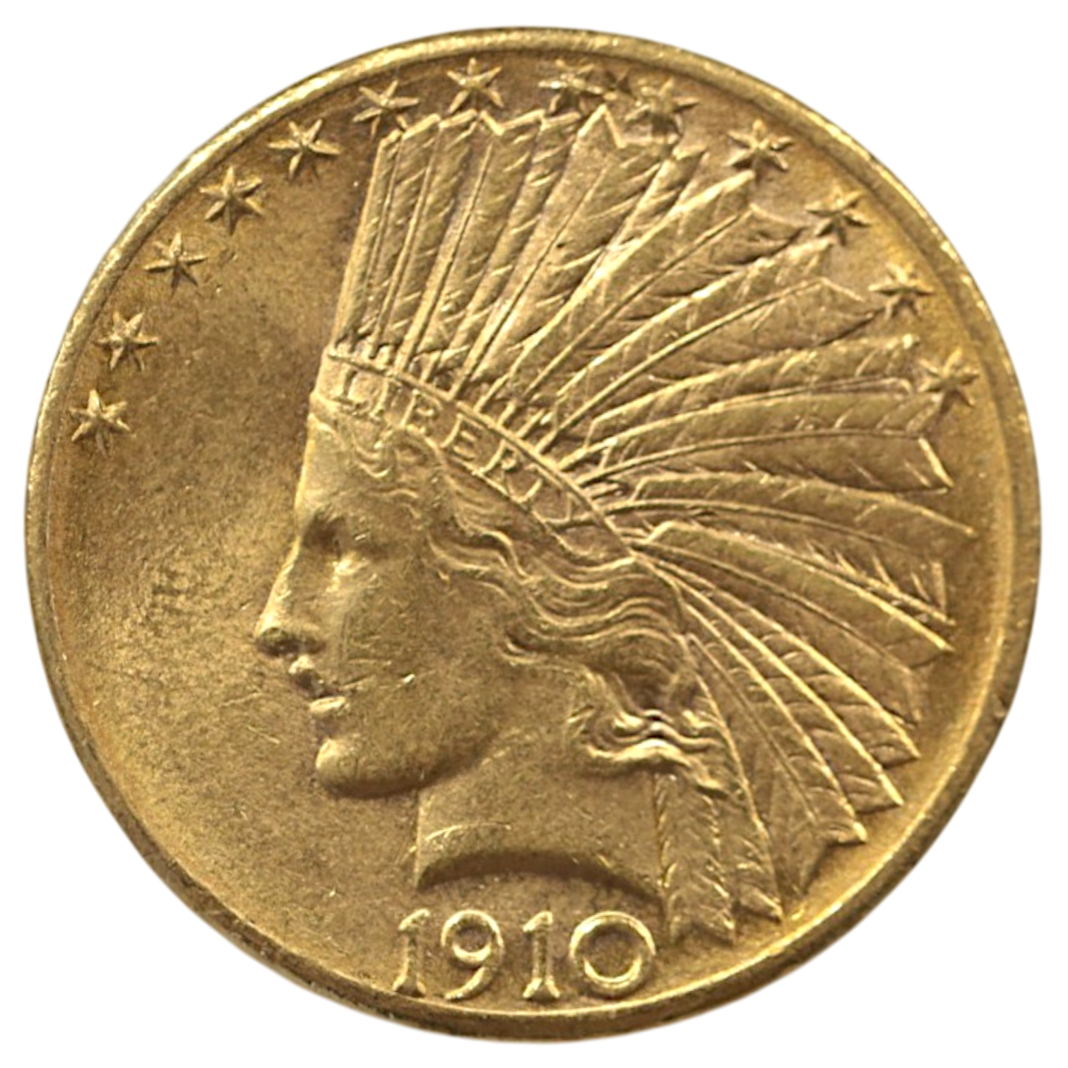 アメリカ 10ドル金貨 1910年 デンバー鋳 インディアン