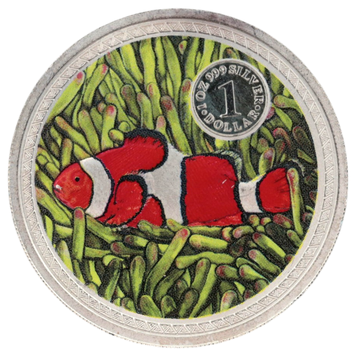 クック島 1ドル銀貨 1999年 カクレクマノミ エリザベス2世