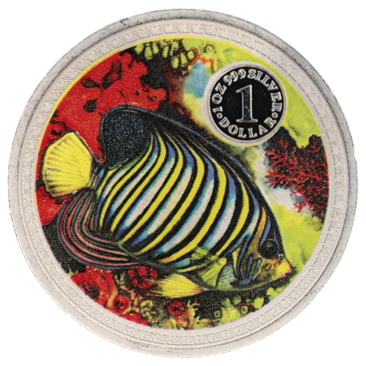 クック島 1ドル銀貨 1999年 ニシキヤッコ