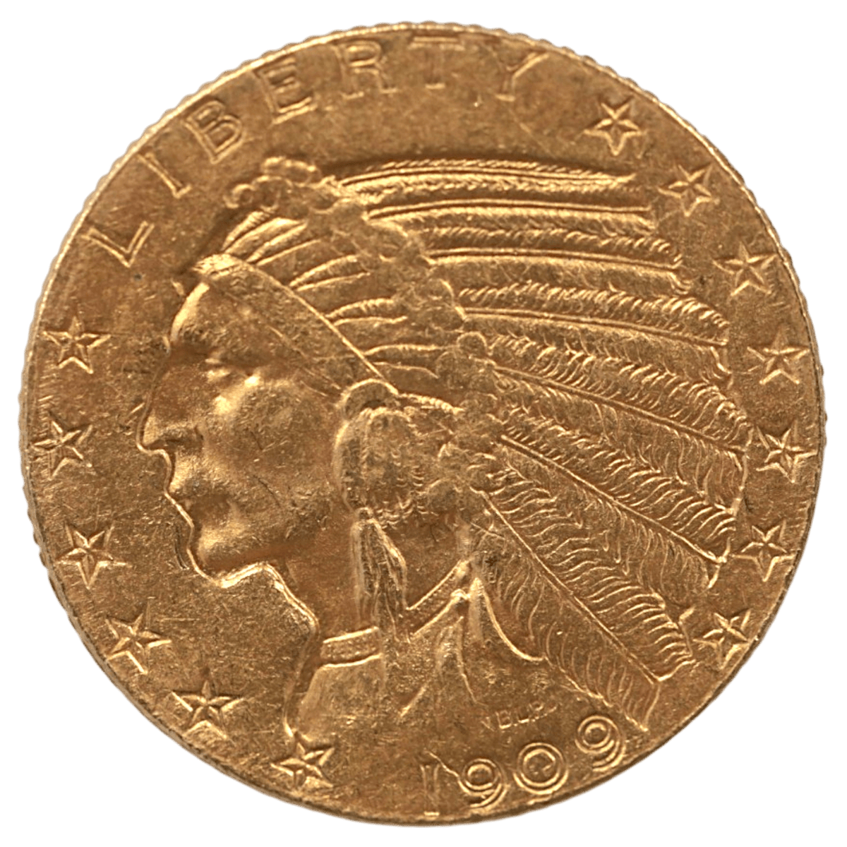 アメリカ 5ドル金貨 1909年 デンバー鋳 インディアン - NJ BUYER'S MARKETPLACE