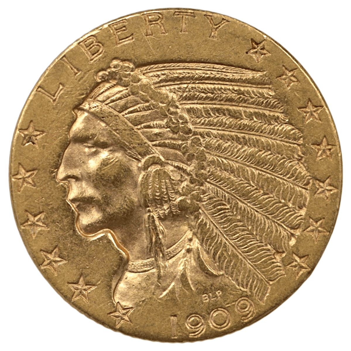 アメリカ 5ドル金貨 1909年 デンバー鋳 インディアン - NJ BUYER'S MARKETPLACE