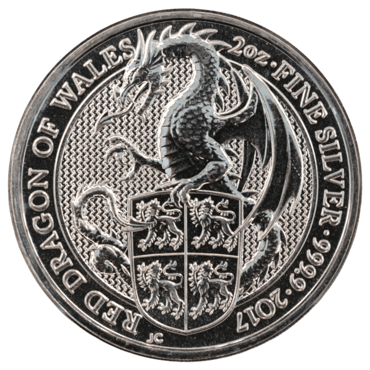 イギリス 5ポンド銀貨 2017年 ロンドン鋳 ウェールズの紅竜 エリザベス2世 - NJ BUYER'S MARKETPLACE