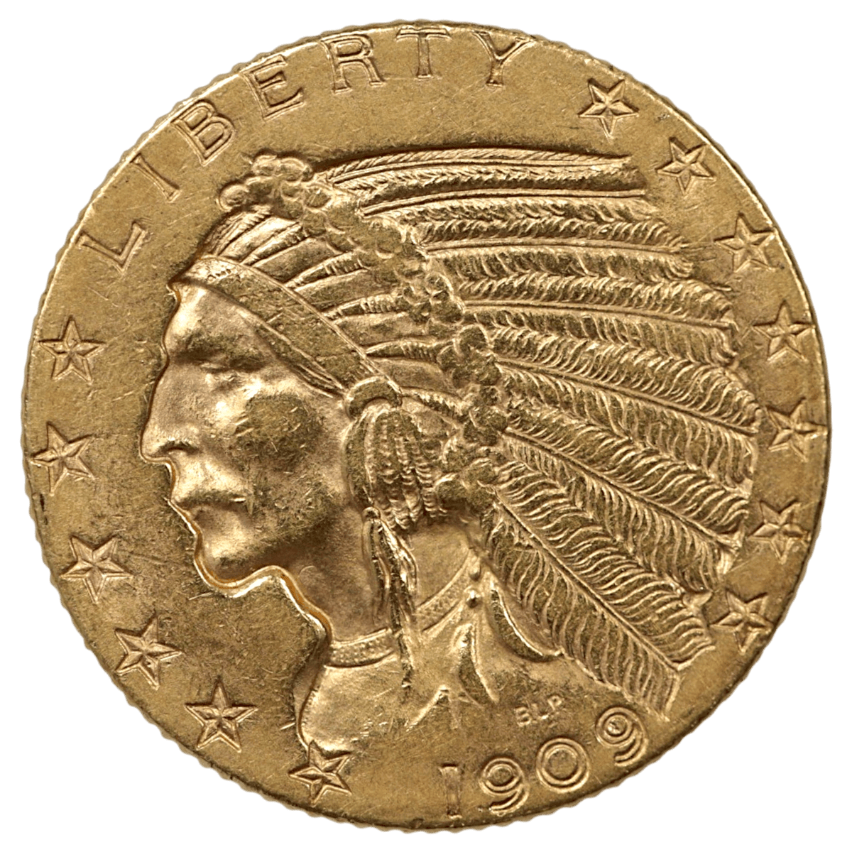 アメリカ 5ドル金貨 1909年 フィラデルフィア鋳 インディアン - NJ BUYER'S MARKETPLACE