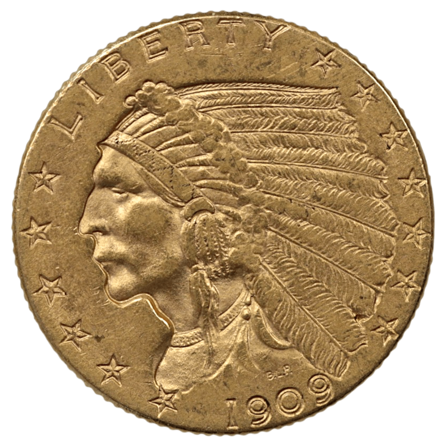 アメリカ 2.5ドル金貨 1909年 フィラデルフィア鋳 インディアン - NJ BUYER'S MARKETPLACE