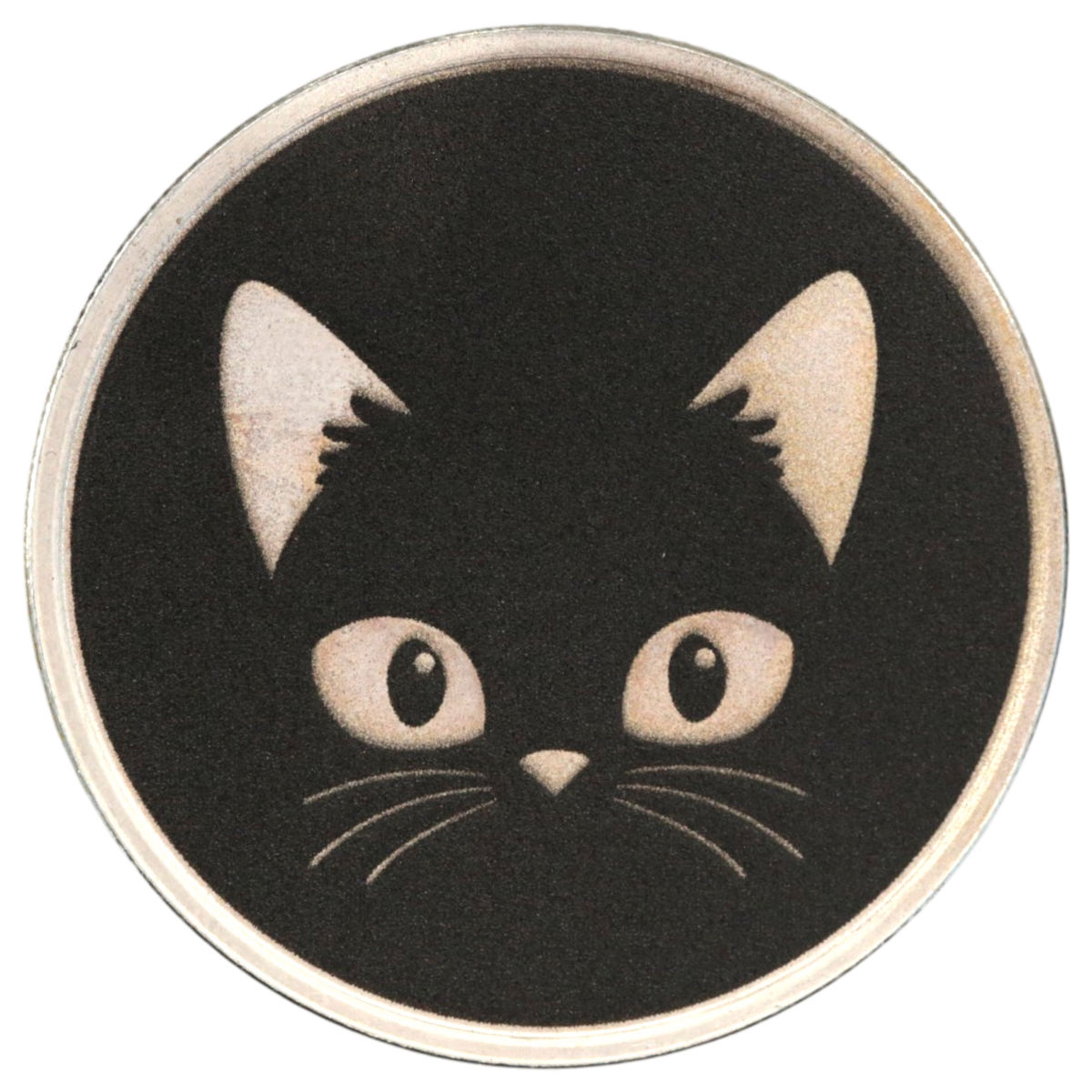 APMEX 1オンス銀メダル 黒猫 カラープリント
