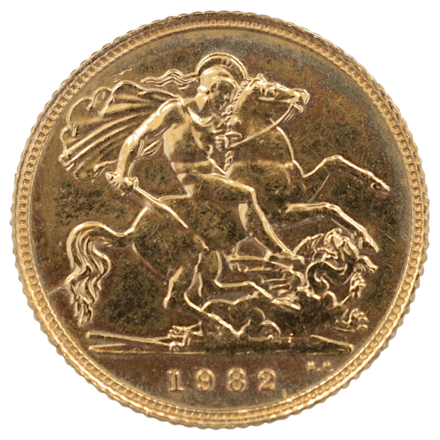 イギリス 1/2ソヴリン金貨 ダイヤモンド象嵌 1982年 エリザベス2世 第2肖像 メレダイヤ象嵌 - NJ BUYER'S MARKETPLACE