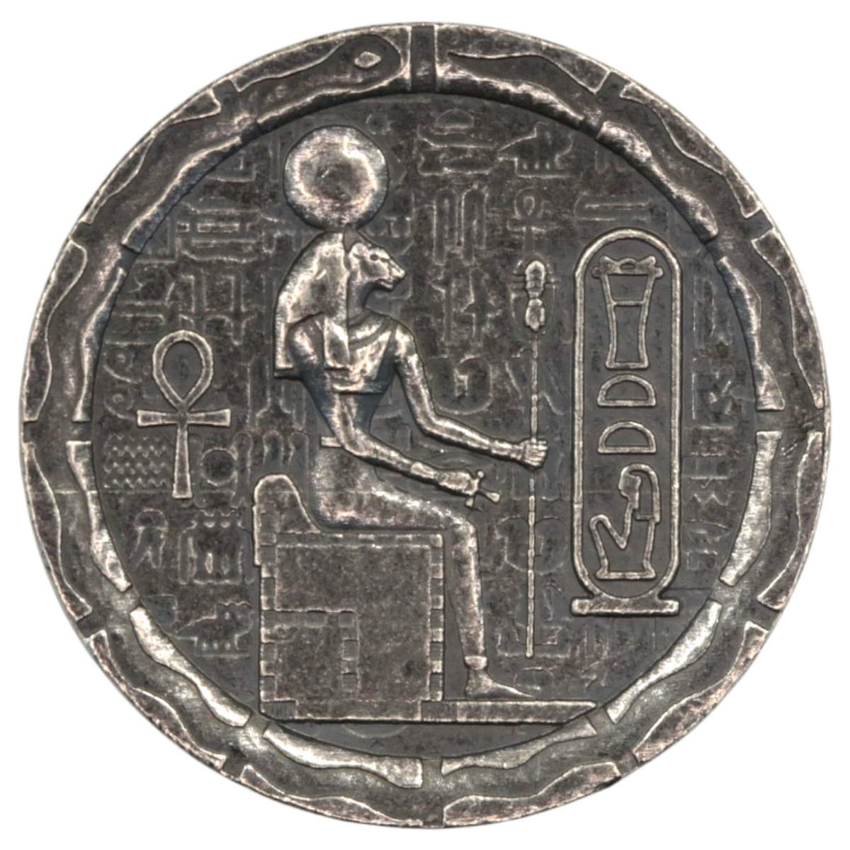 古代エジプトモティーフ 1/2オンス銀メダル バステト セクメト