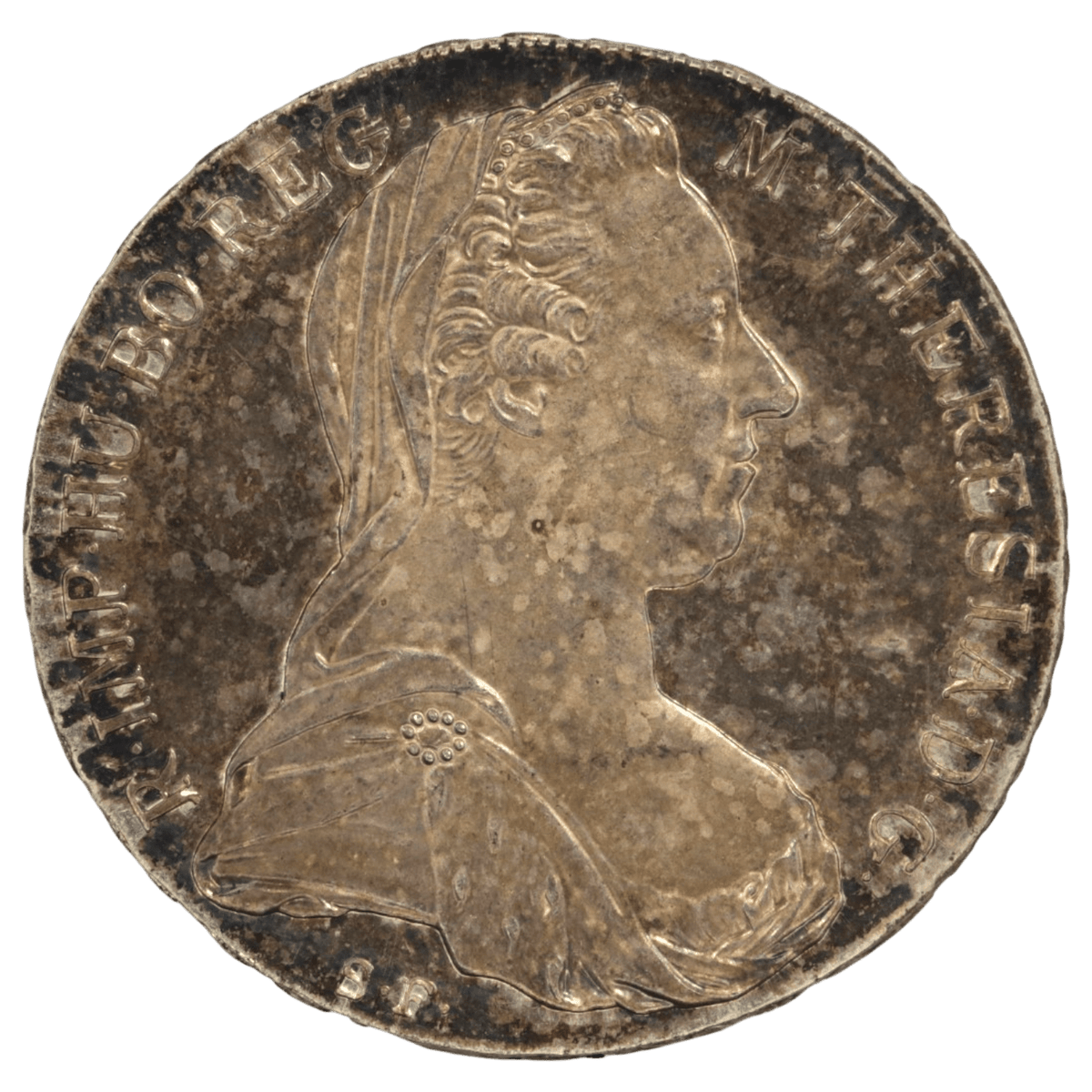 オーストリア ターレル銀貨 1780年銘 再鋳 マリア=テレジア 双頭の鷲 レインボートーン