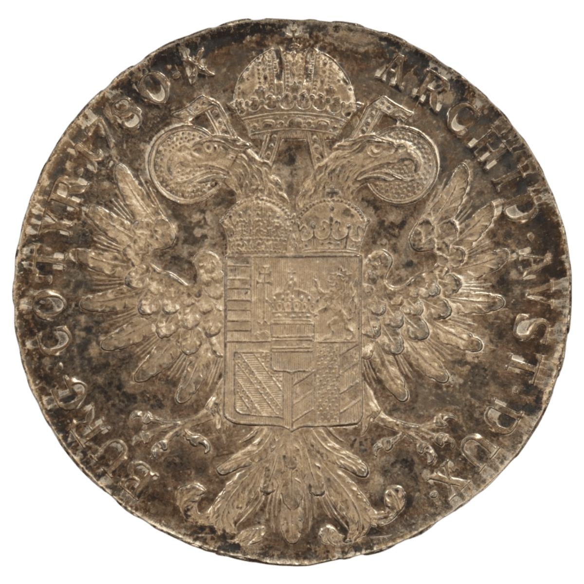オーストリア ターレル銀貨 1780年銘 再鋳 マリア=テレジア 双頭の鷲 レインボートーン - NJ BUYER'S MARKETPLACE