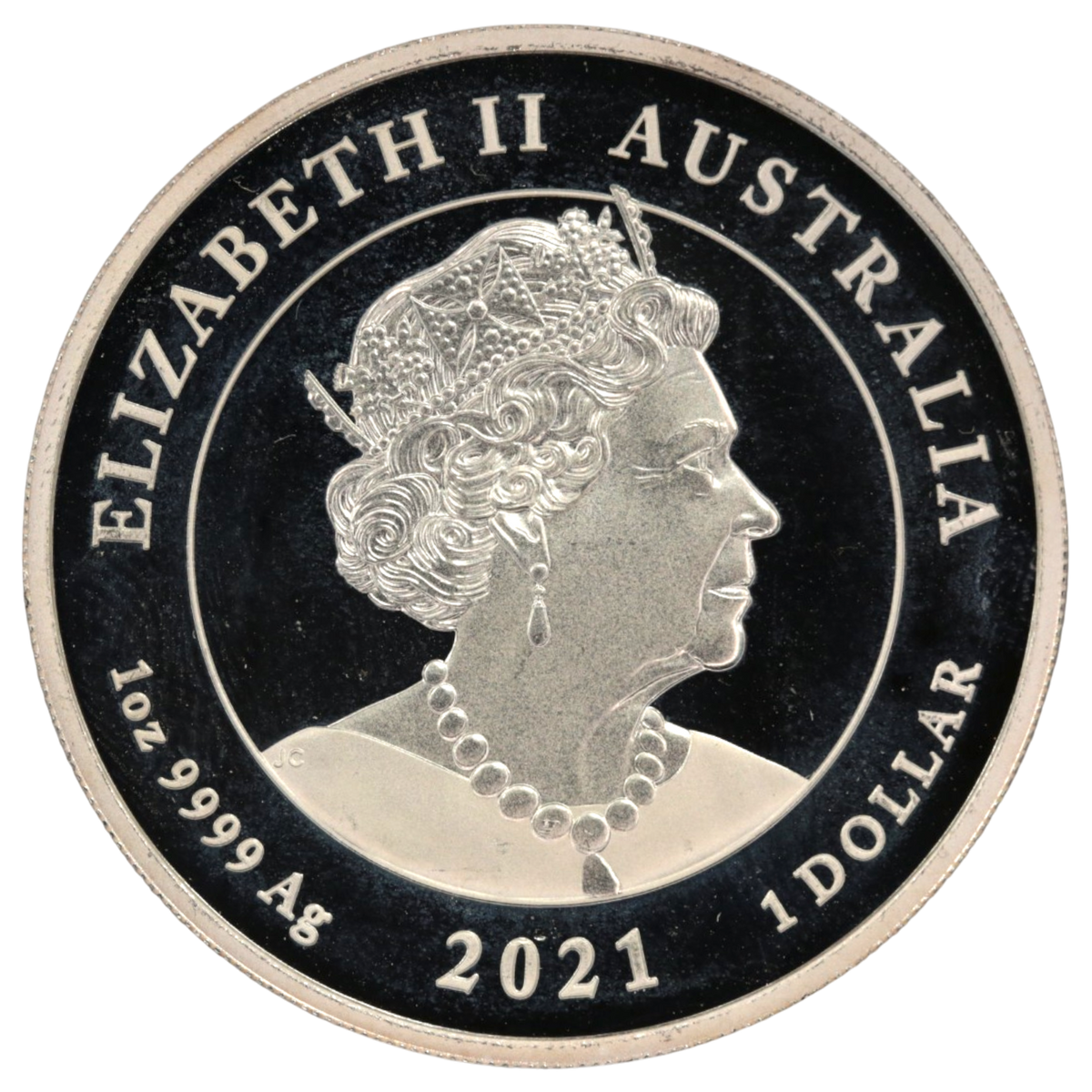 オーストラリア 1ドル銀貨 2021年 クオッカ エリザベス2世