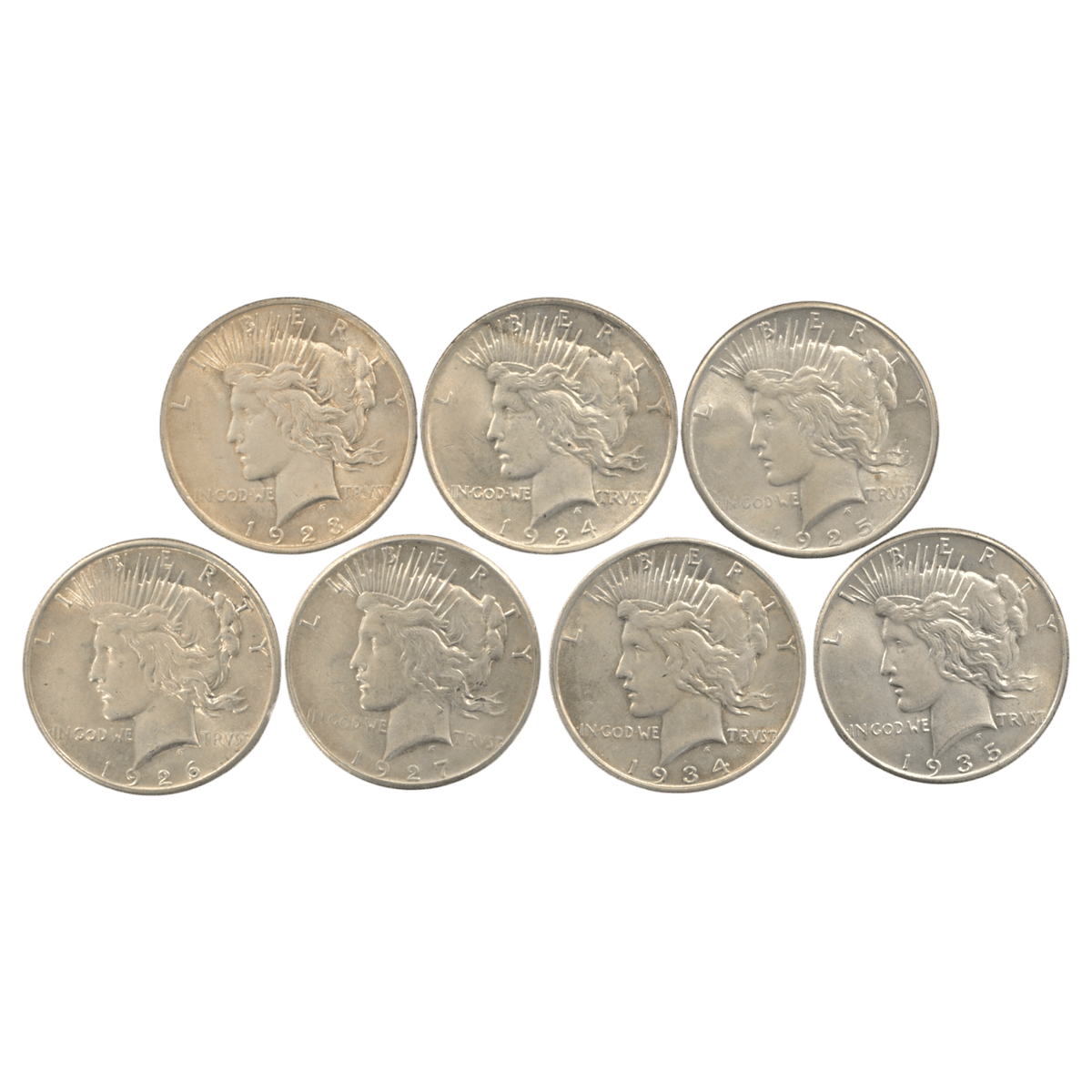 アメリカ 1ドル銀貨 7枚セット ピースダラー - NJ BUYER'S MARKETPLACE