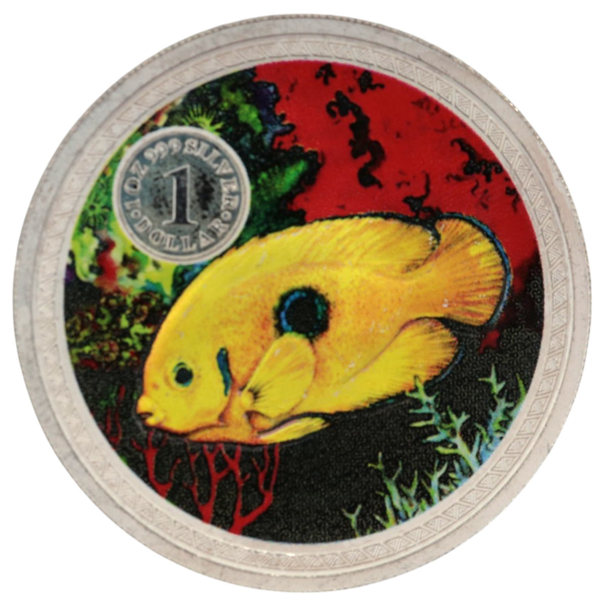 クック島 1ドル銀貨 1999年 コガネヤッコ