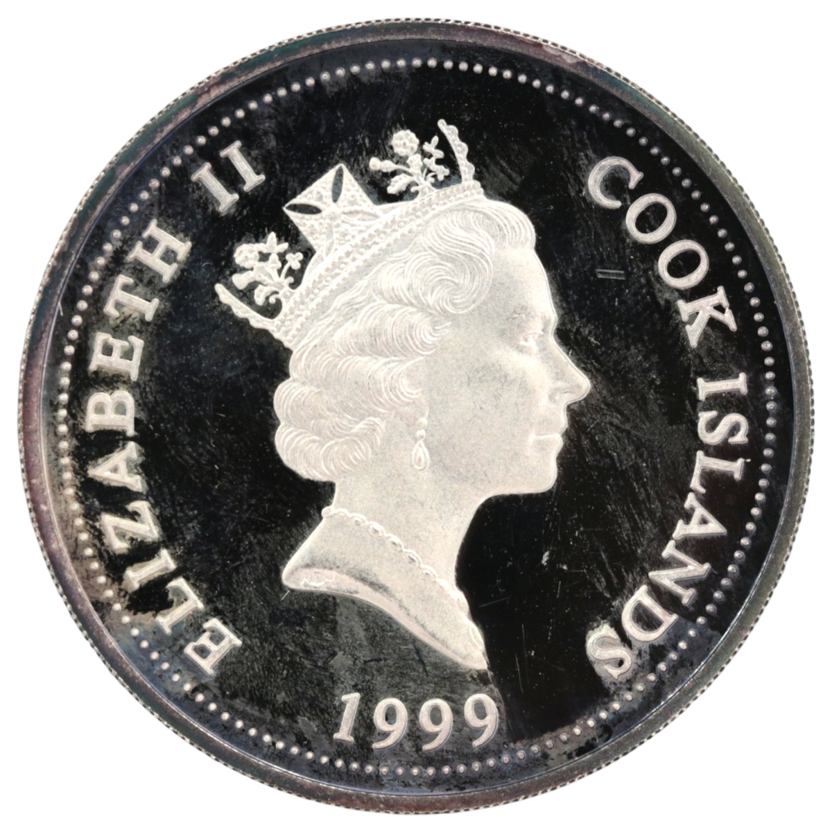 クック島 1ドル銀貨 1999年 コガネヤッコ