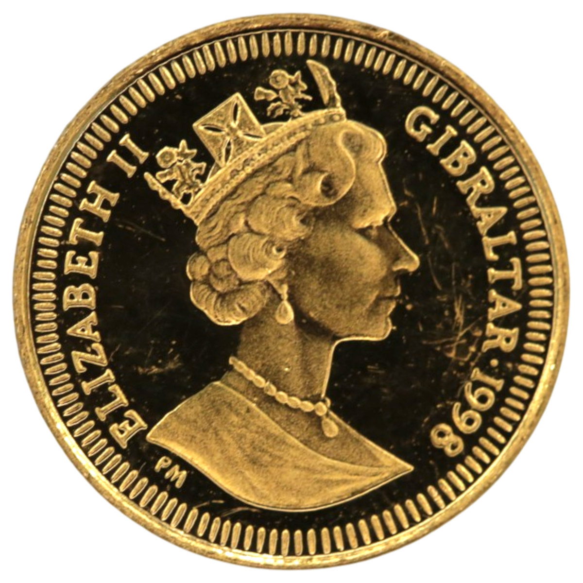 ジブラルタル 1/25ロイヤル金貨 1998年 エンジェル エリザベス2世
