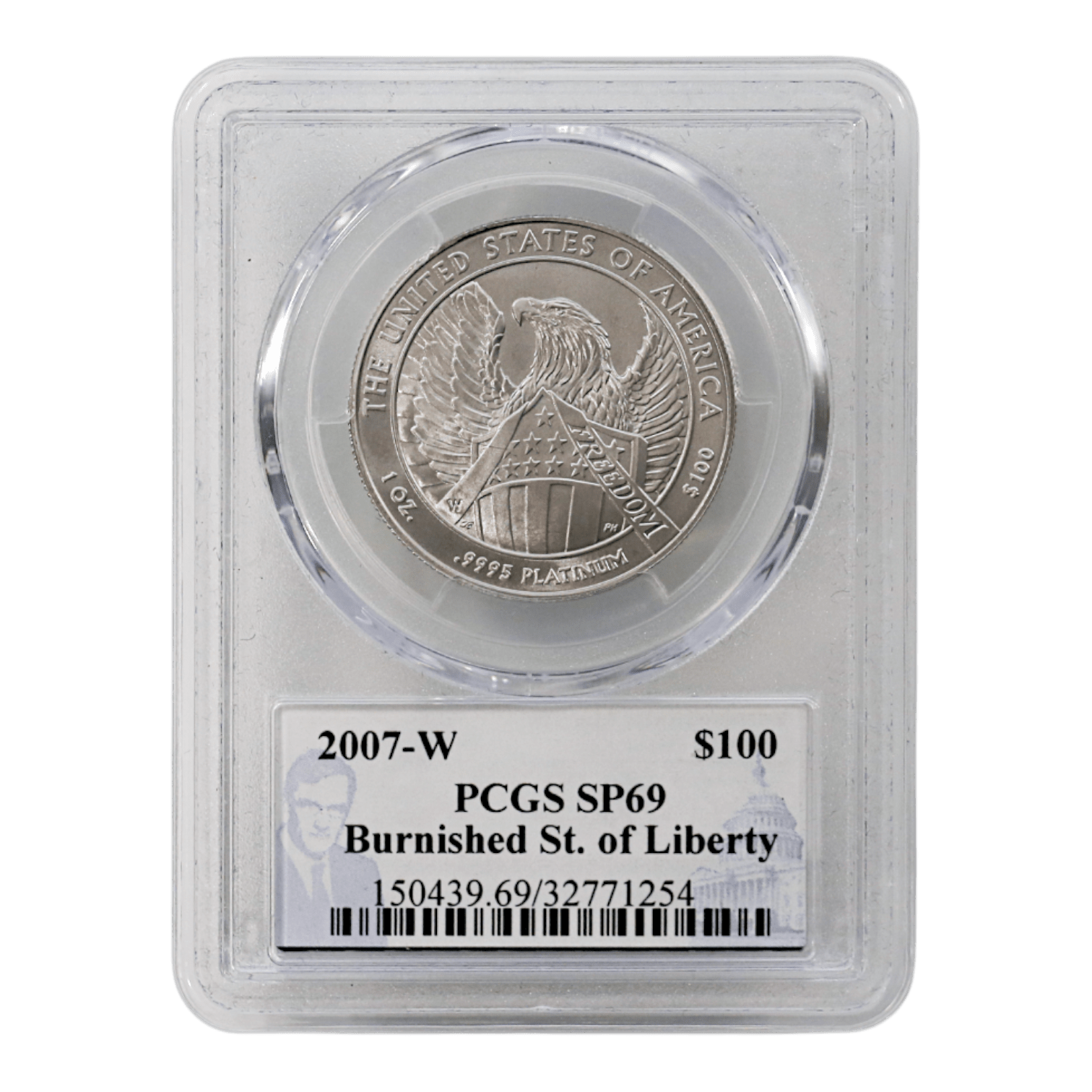 アメリカ 100ドルプラチナ貨 2007年 ウェストポイント鋳 リバティ PCGS SP69 - NJ BUYER'S MARKETPLACE