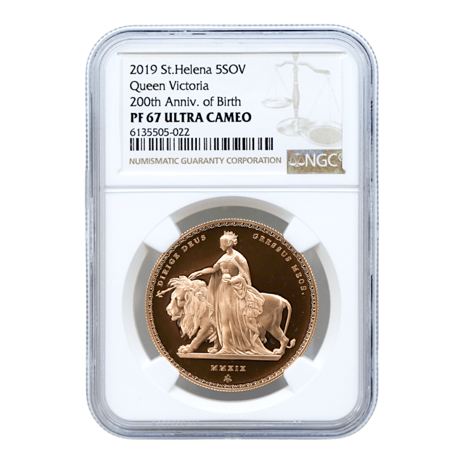 セントヘレナ島 5ソヴリン金貨 2019年 ウナとライオン NGC PF67 - NJ BUYER'S MARKETPLACE