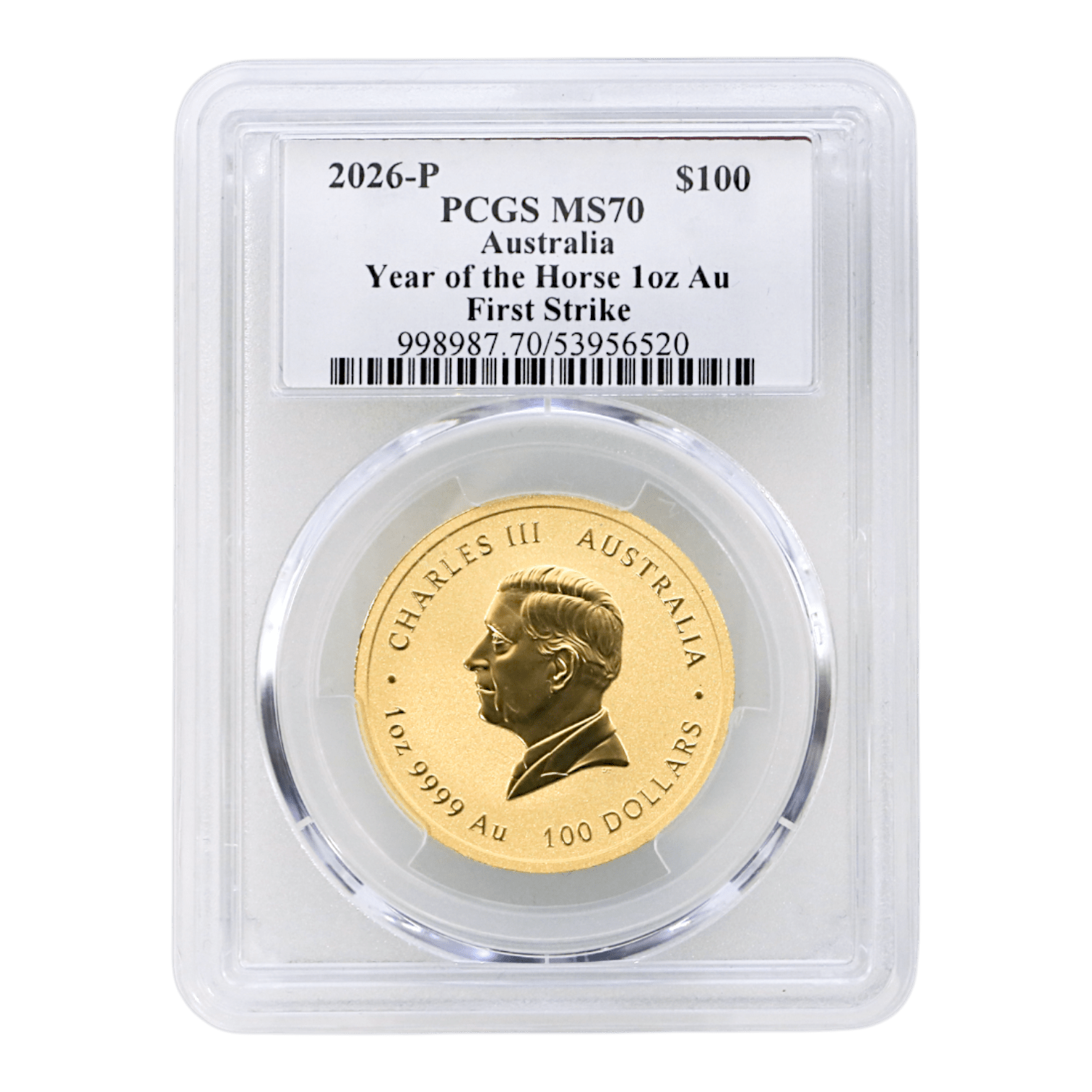 オーストラリア 100ドル金貨 2026年 パース鋳 干支 馬 PCGS MS70 First Stike - NJ BUYER'S MARKETPLACE