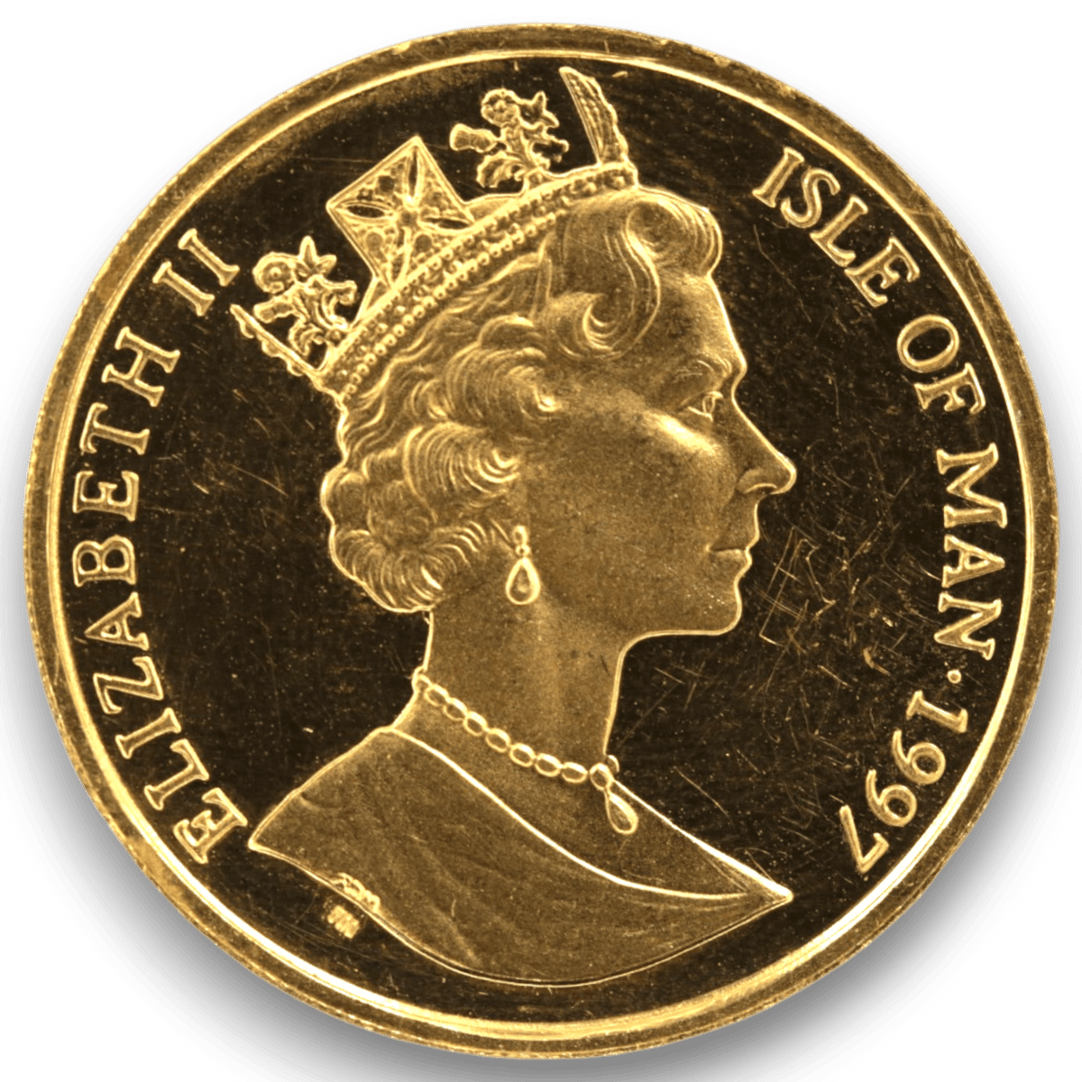 マン島 1/2クラウン金貨 1997年 ポブジョイ鋳 ロングヘアードスモーク エリザベス2世 - NJ BUYER'S MARKETPLACE