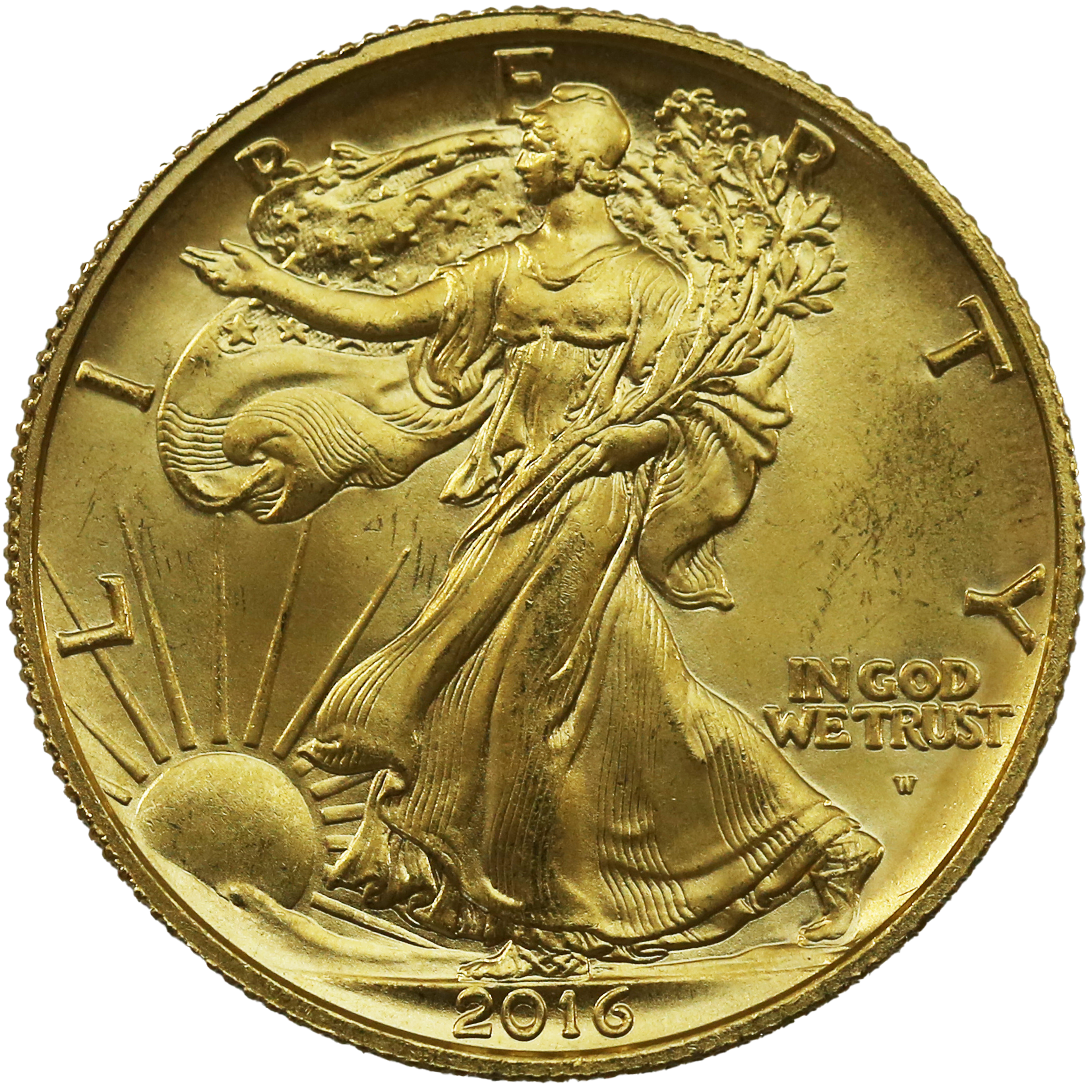 アメリカ 1/2ドル金貨 2016年 ウェストポイント鋳 ウォーキングリバティ