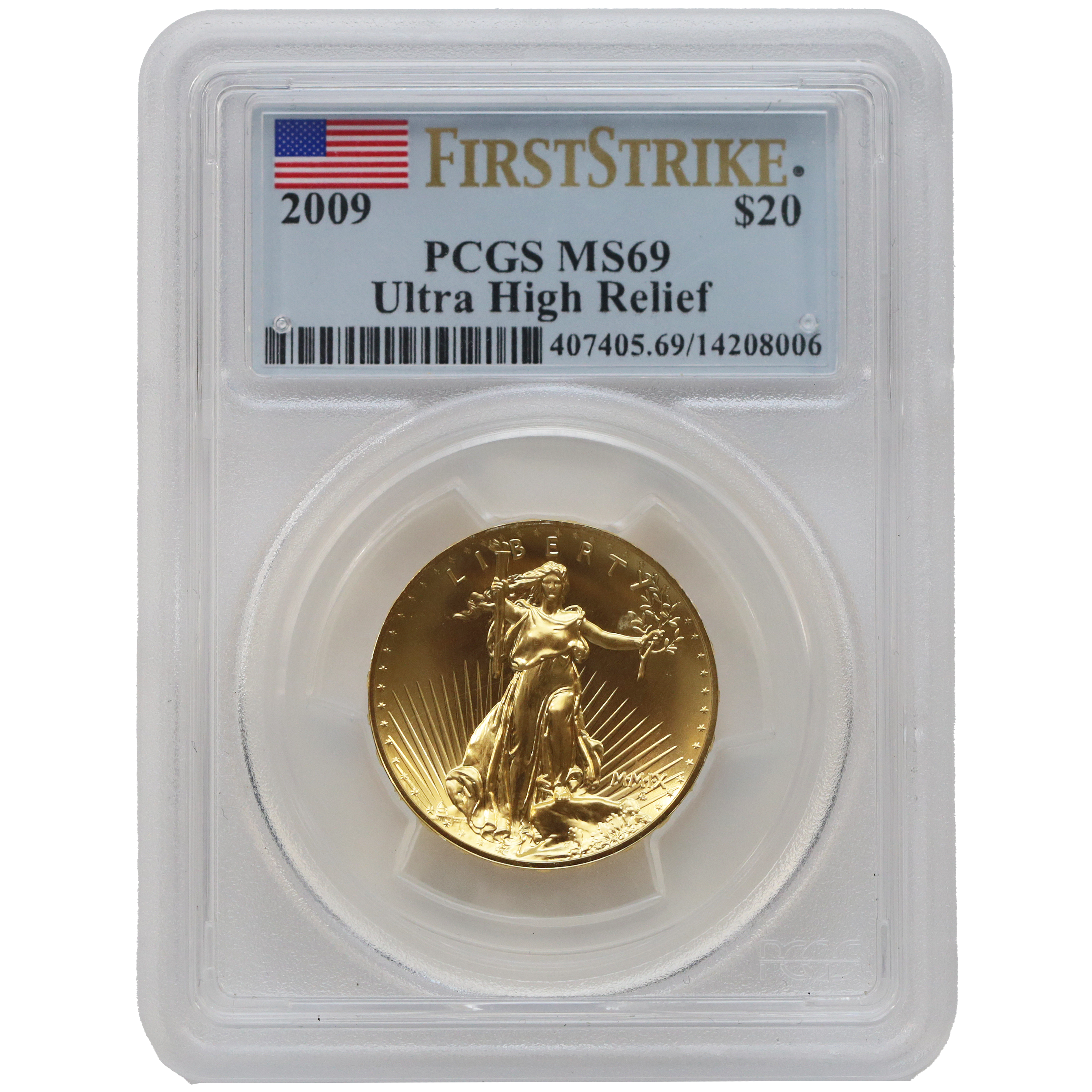アメリカ 20ドル金貨 2009年 ウェストポイント鋳 ウルトラハイレリーフ PCGS MS69 First Strike