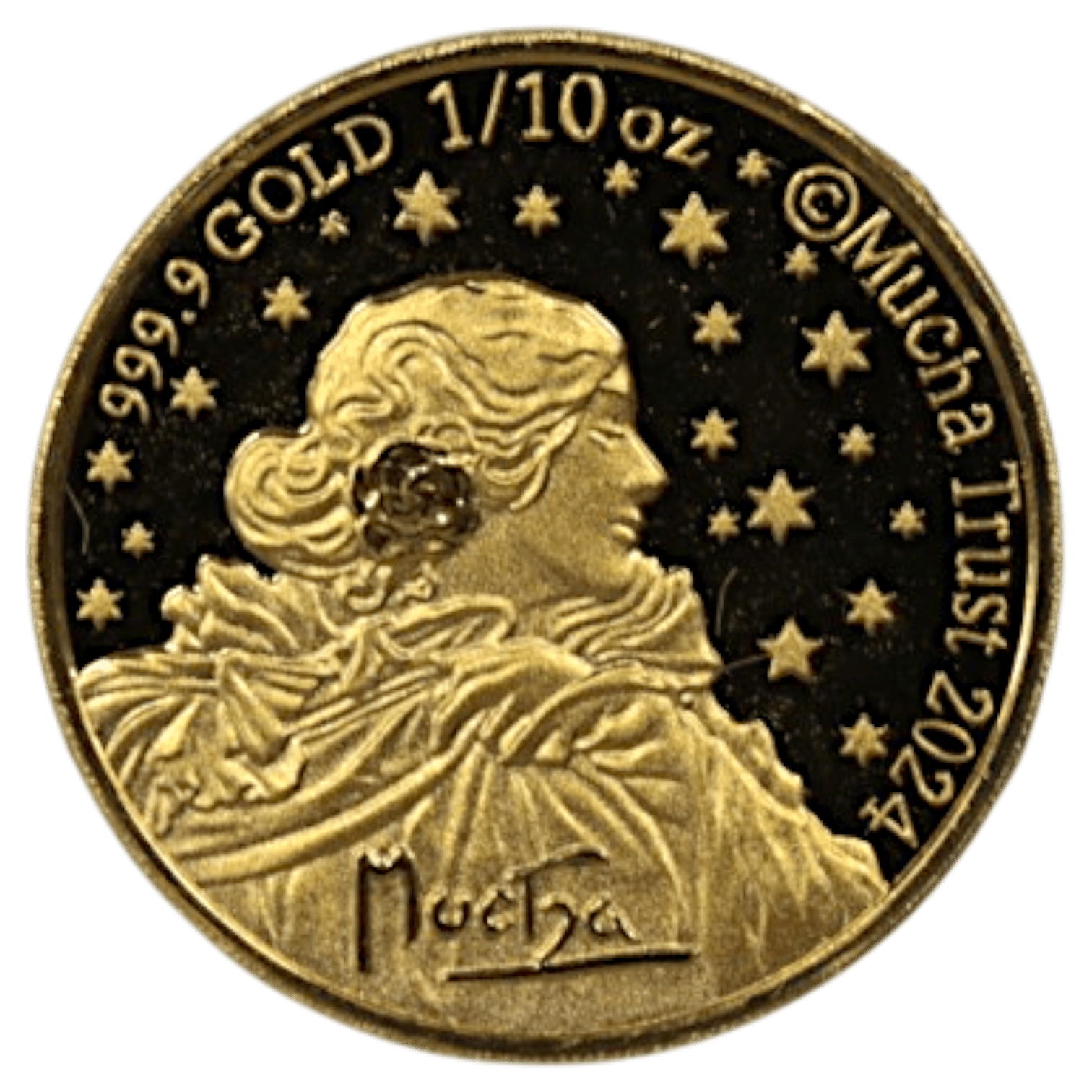アルフォンス・ミュシャ 1/10oz金メダル 2024年 ミュシャ財団130周年 - NJ BUYER'S MARKETPLACE