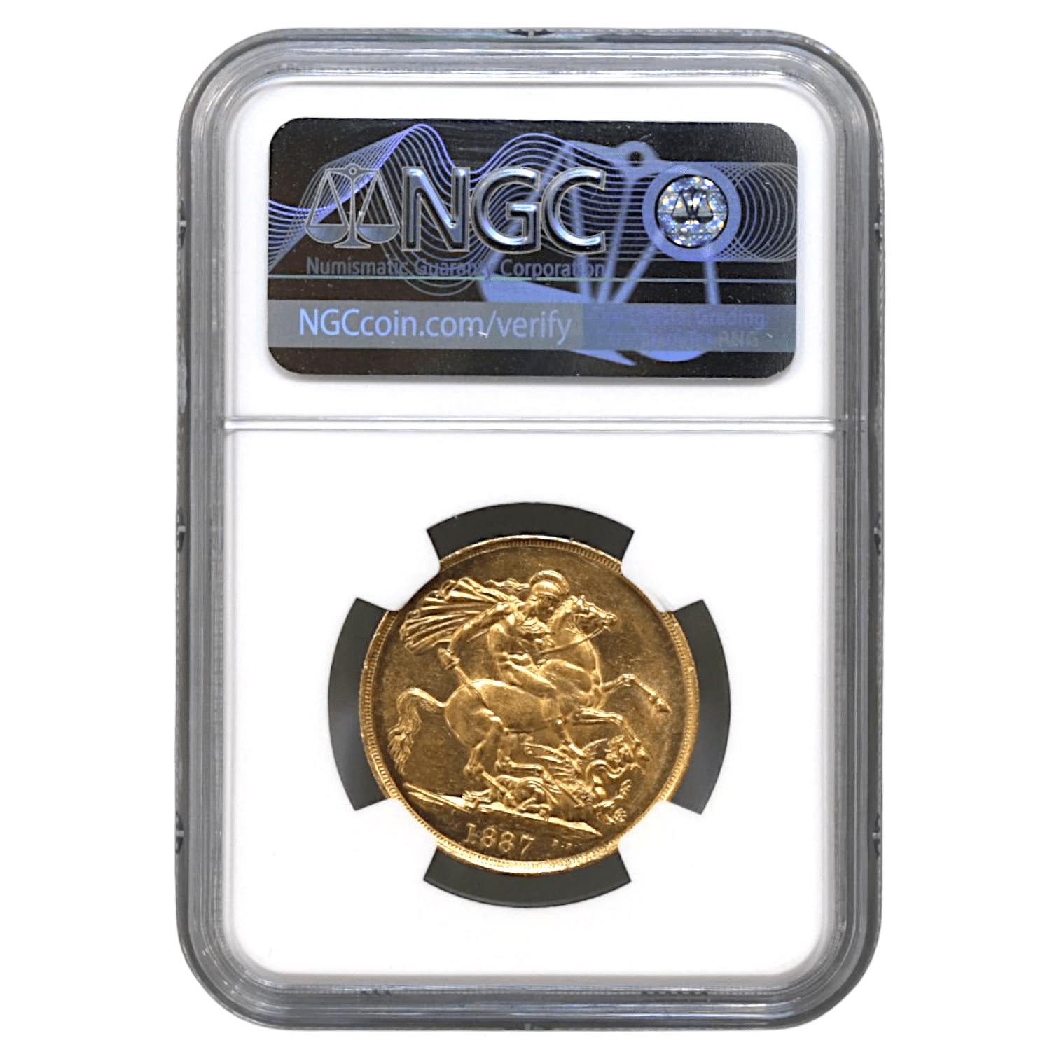 イギリス 2ポンド金貨 1887年 ロンドン鋳 ヴィクトリア NGC UNC Details - NJ BUYER'S MARKETPLACE