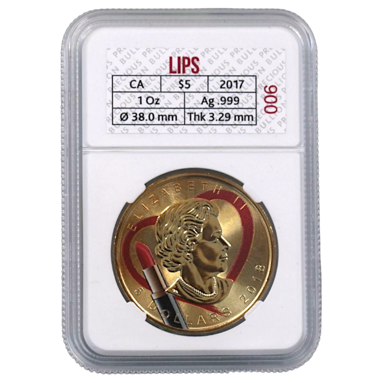カナダ 5ドル銀貨 2017年 メープルリーフ リップス