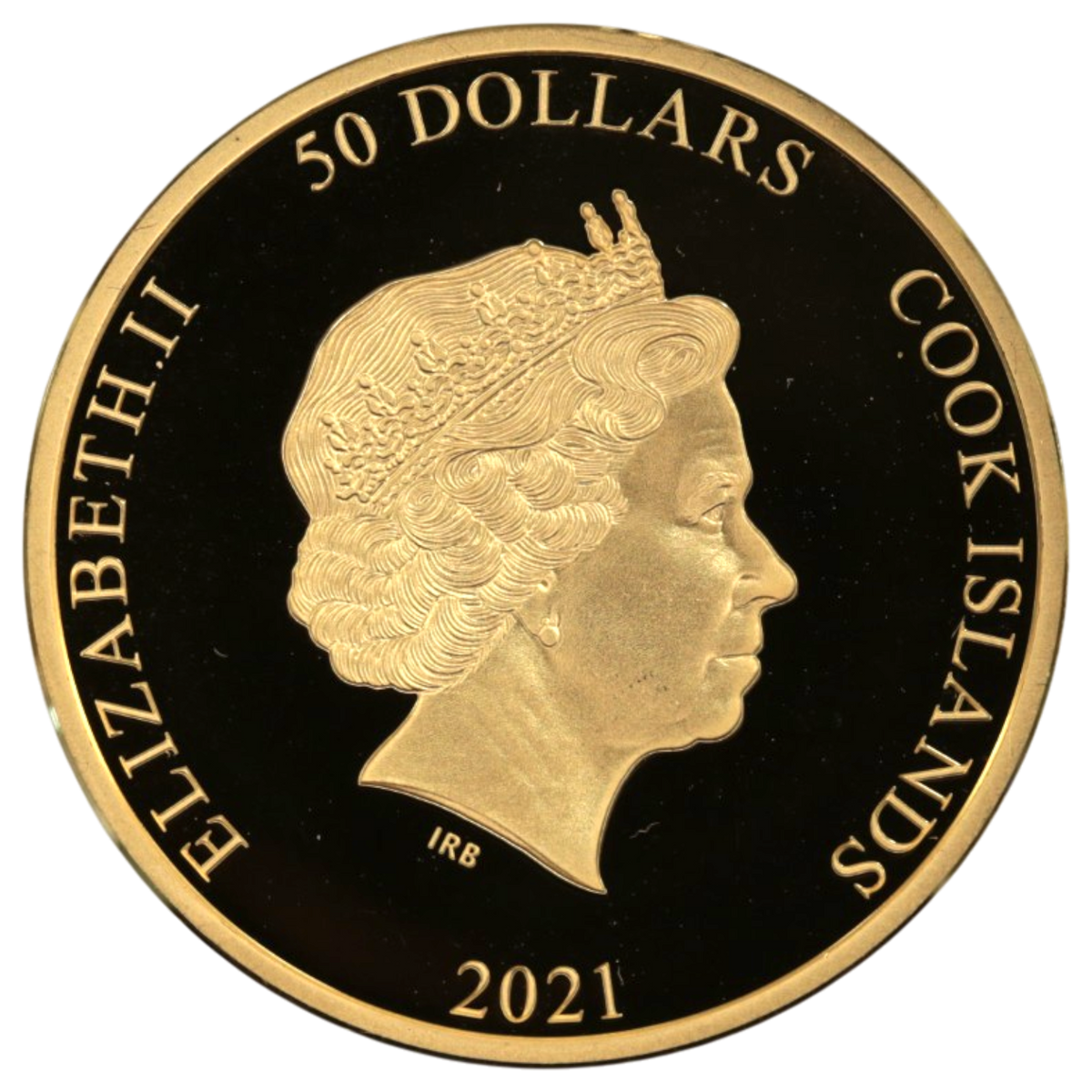 クック島 50ドル金貨 2021年 カールスフェルト鋳 ドクターイエロー 20周年記念 カラープリント