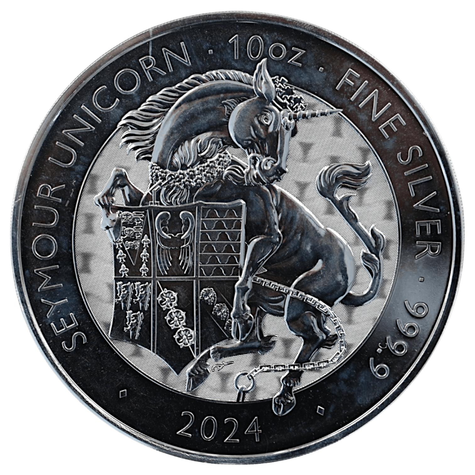 イギリス 10ポンド銀貨 2024年 ロンドン鋳 シーモア・ユニコーン チャールズ3世 - NJ BUYER'S MARKETPLACE