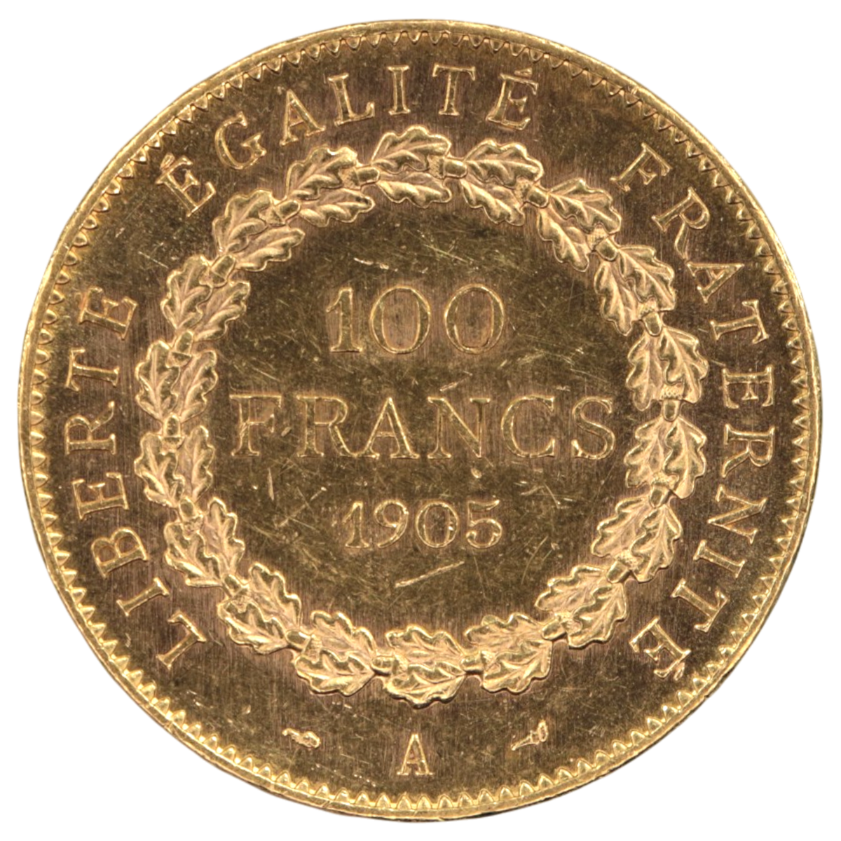 フランス 100フラン金貨 1905年 パリ鋳 法の天使