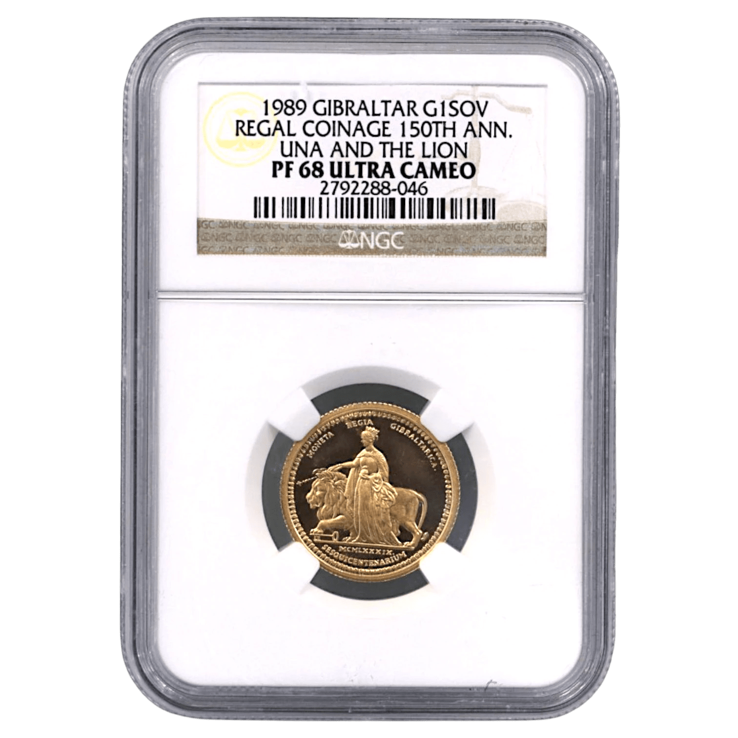 ジブラルタル ソヴリン金貨 1989年 PF68UC ポブジョイ鋳 ウナとライオン - NJ BUYER'S MARKETPLACE