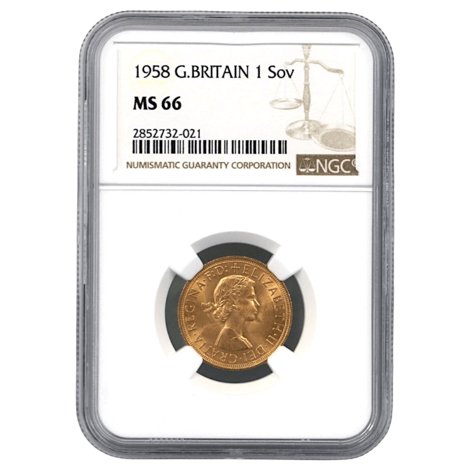 イギリス ソヴリン金貨 1958年 ロンドン鋳 エリザベス2世 MS66 - NJ BUYER'S MARKETPLACE