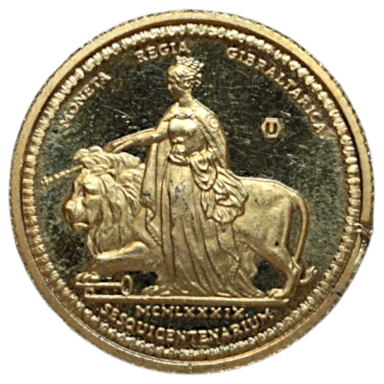 ジブラルタル ソヴリン金貨 1989年 ポブジョイ鋳 ウナとライオン