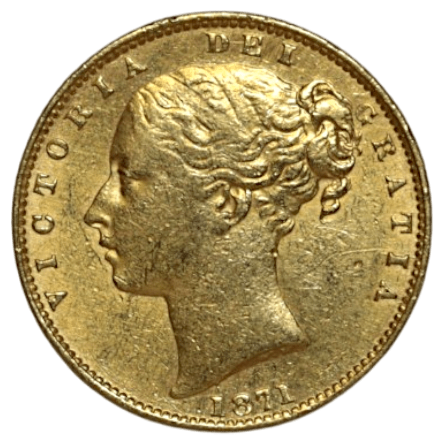 ジブラルタル ソヴリン金貨 1871年 ロンドン鋳 ヴィクトリア タイプシールド Die-No.66 - NJ BUYER'S MARKETPLACE