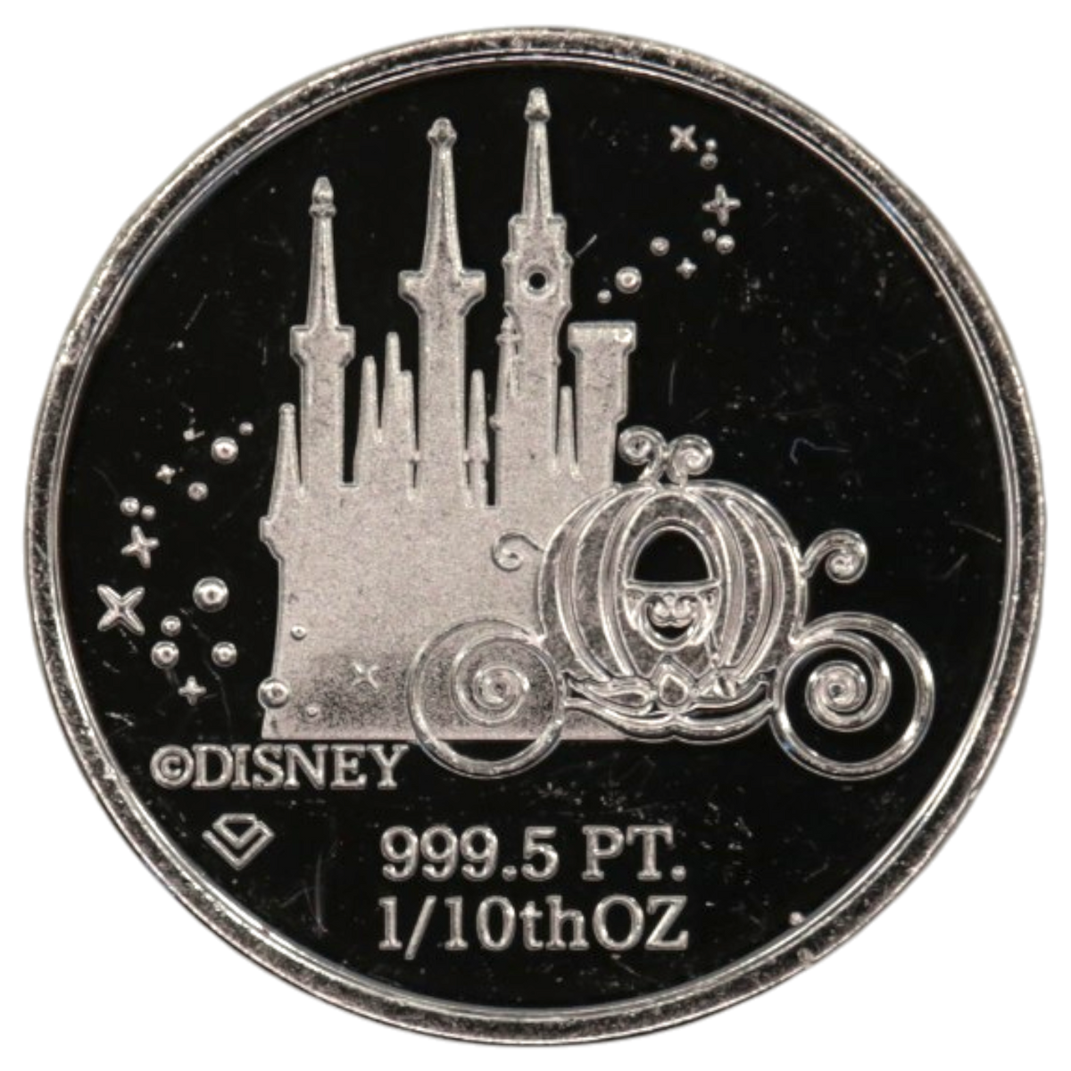 ディズニー 1/10ozプラチナメダル シンデレラ 70周年