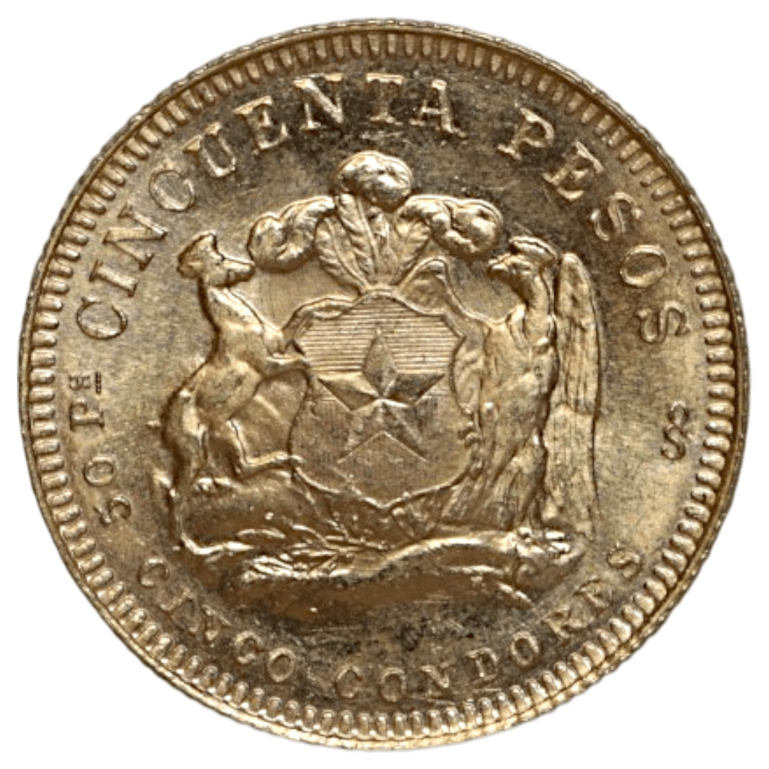 チリ 50ペソ金貨 1961年 サンディエゴ鋳 女性像 - NJ BUYER'S MARKETPLACE