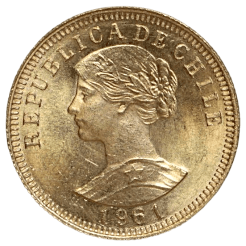 チリ 50ペソ金貨 1961年 サンディエゴ鋳 女性像｜NJ BUYER'S MARKETPLACE