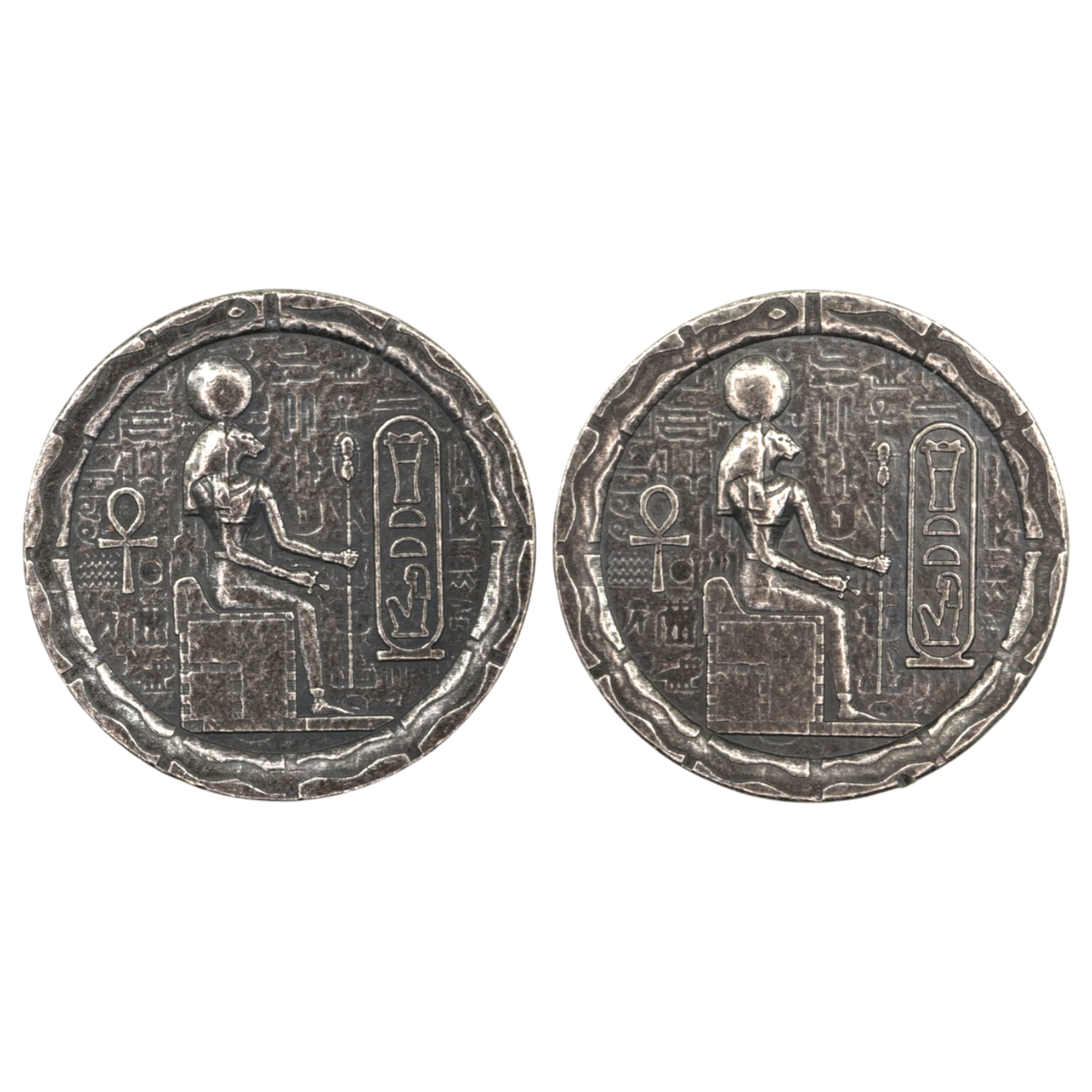 古代エジプト モティーフ 1/2oz銀メダル 2枚セット バステト
