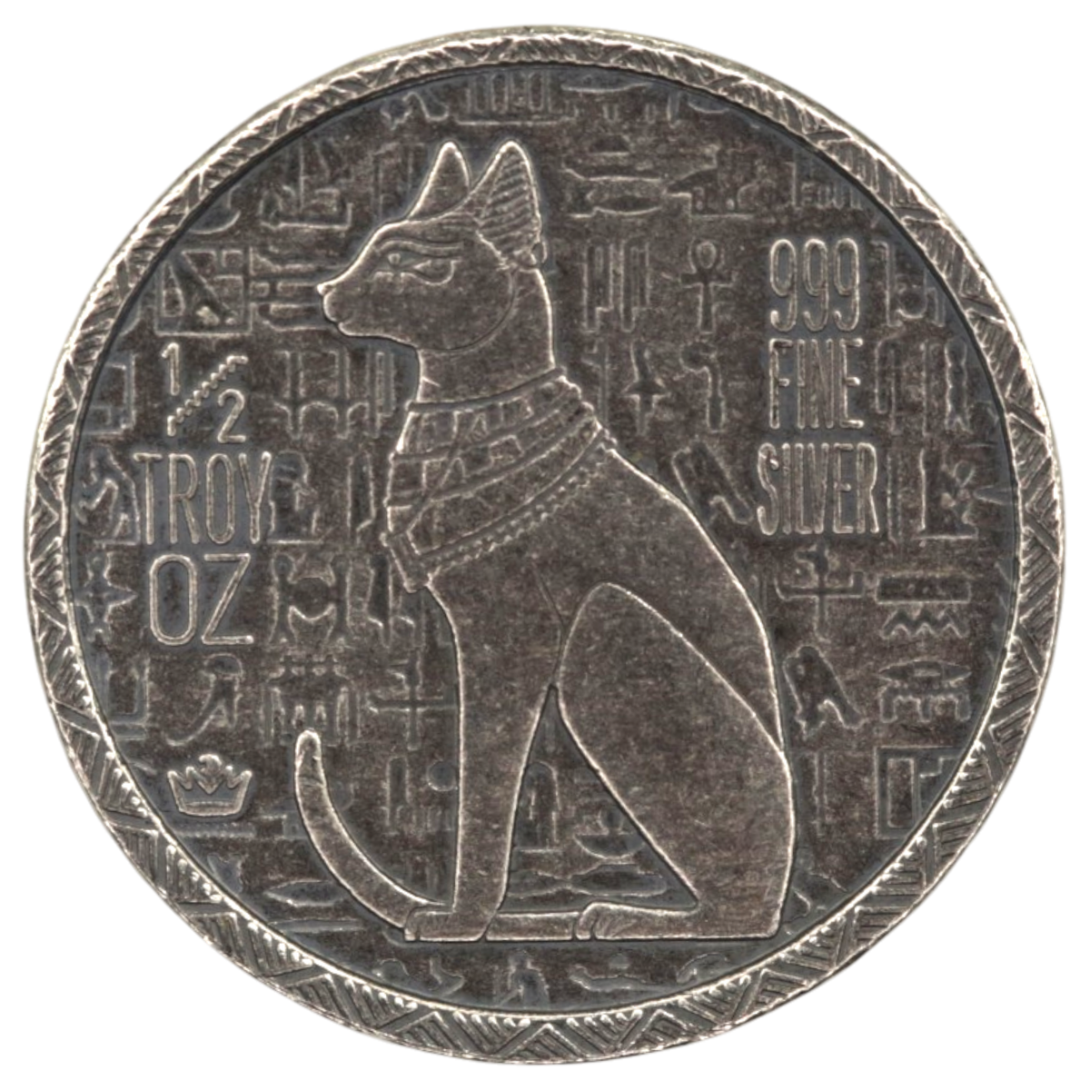 古代エジプト モティーフ 1/2oz銀メダル 2枚セット バステト