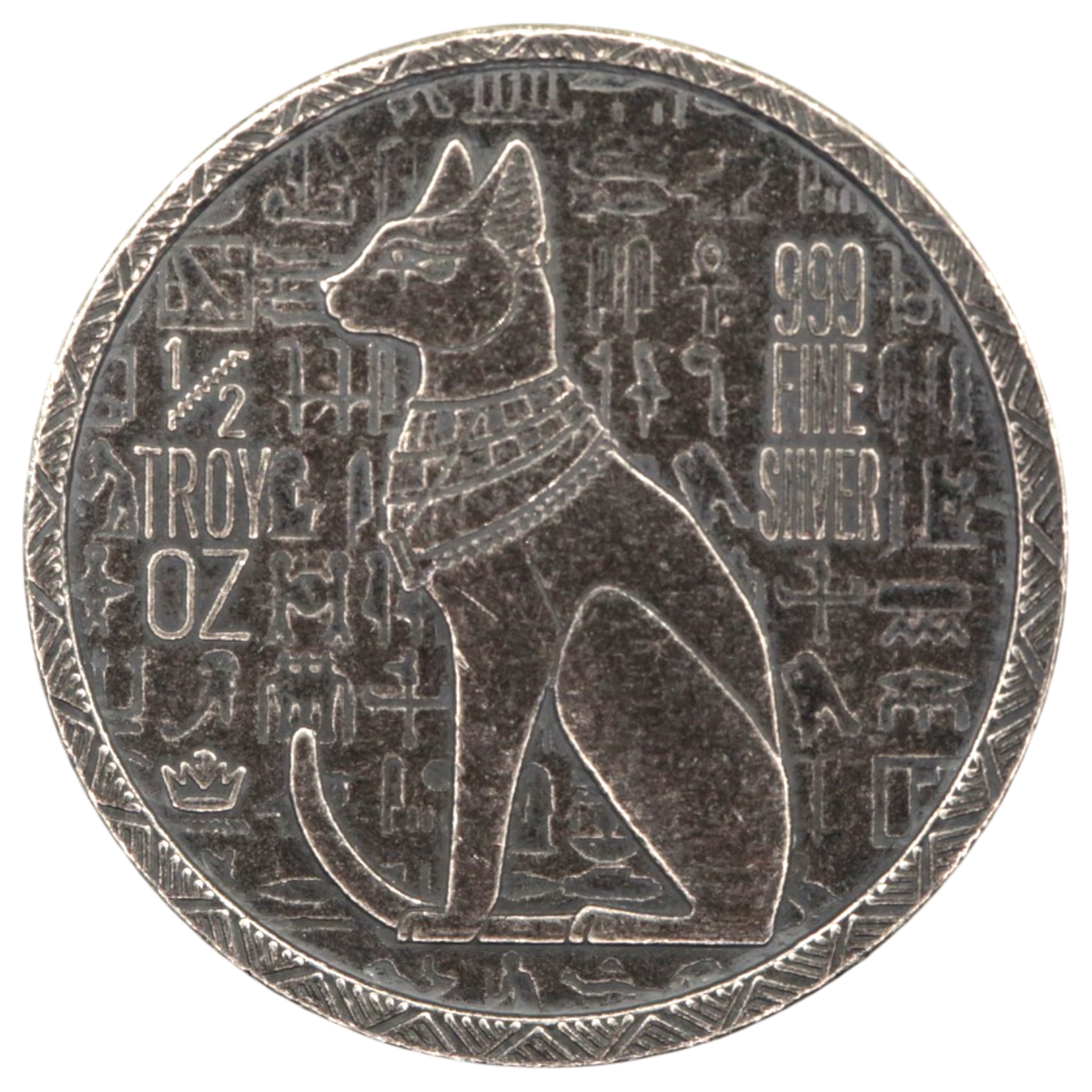 古代エジプト モティーフ 1/2oz銀メダル 2枚セット バステト