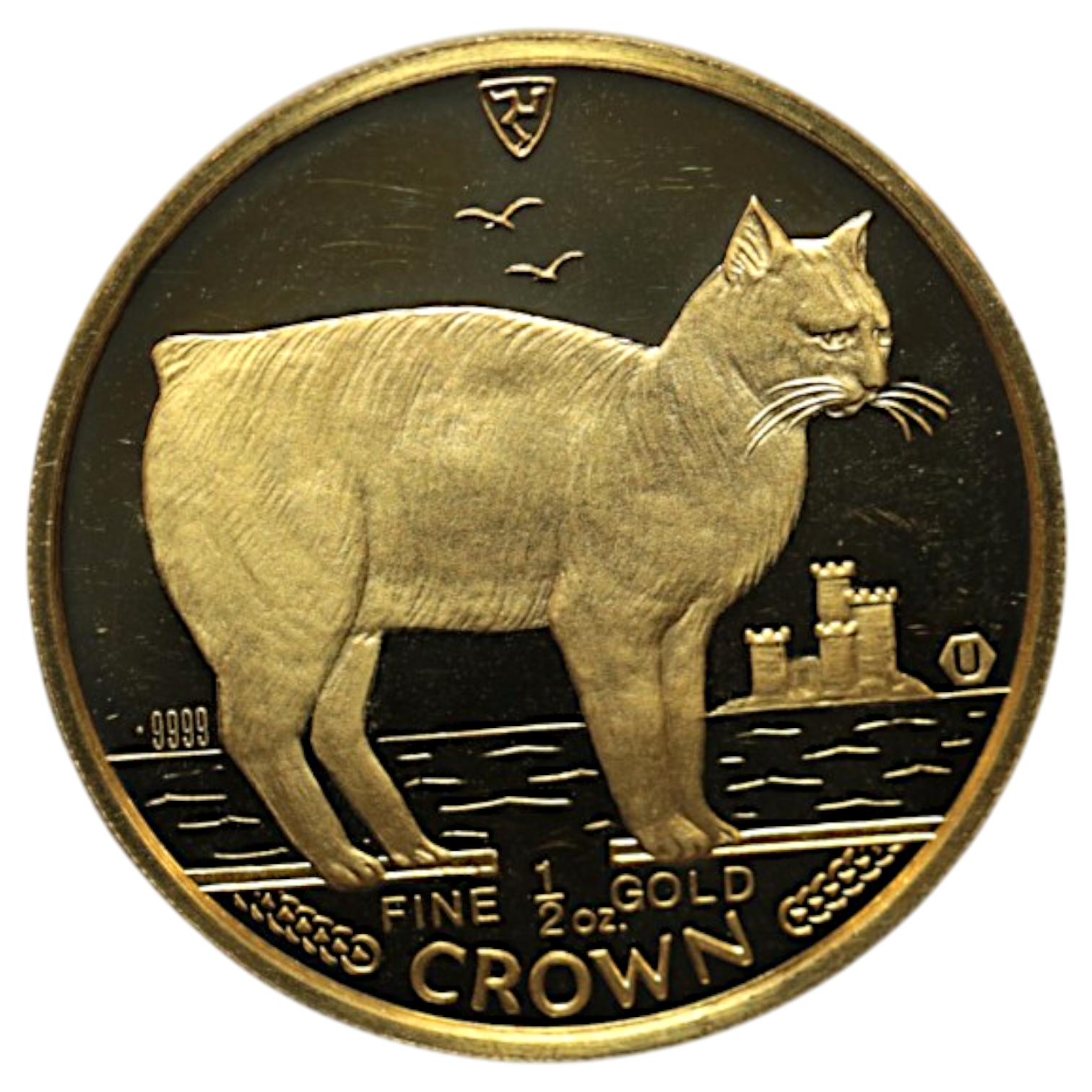 マン島 1/2クラウン金貨 1988年 ポブジョイ鋳 マンクス