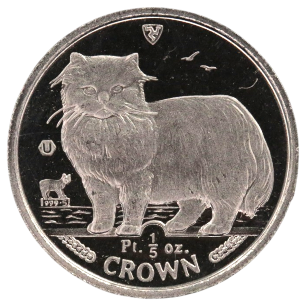マン島 1/5クラウンラチナ貨 1989年 ペルシア