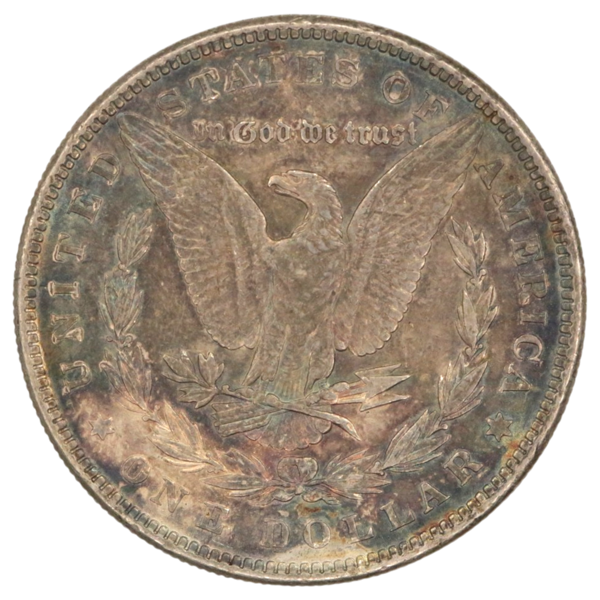 アメリカ 1ドル銀貨 1885年 フィラデルフィア鋳 モルガンダラー レインボートーン