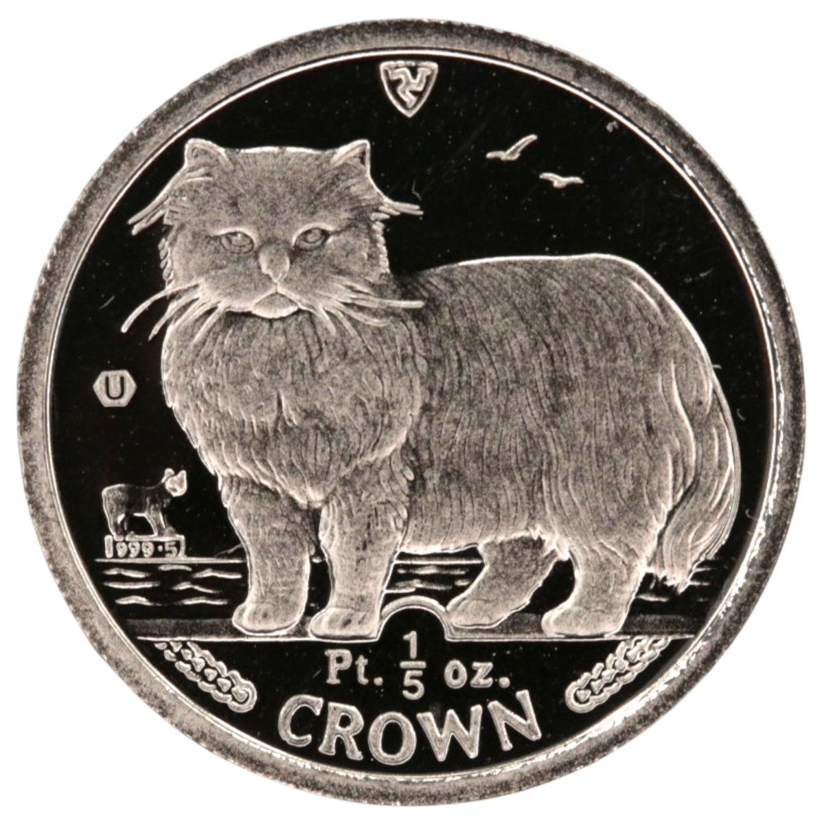 マン島 1/5クラウンプラチナ貨 1989年 ペルシア