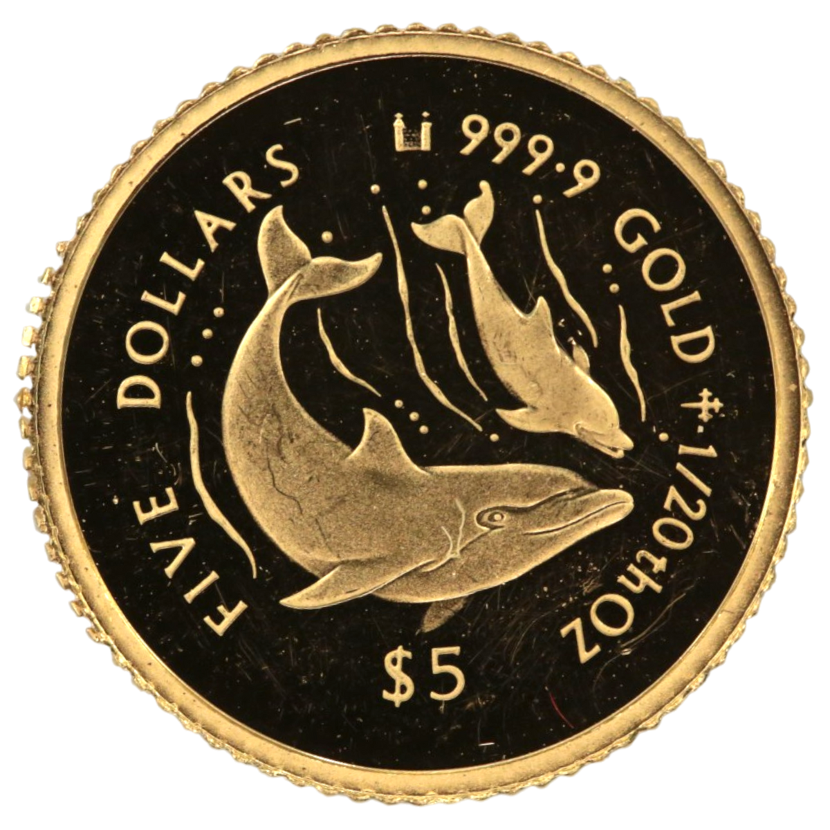 クック島 5ドル金貨 1995年 イルカ