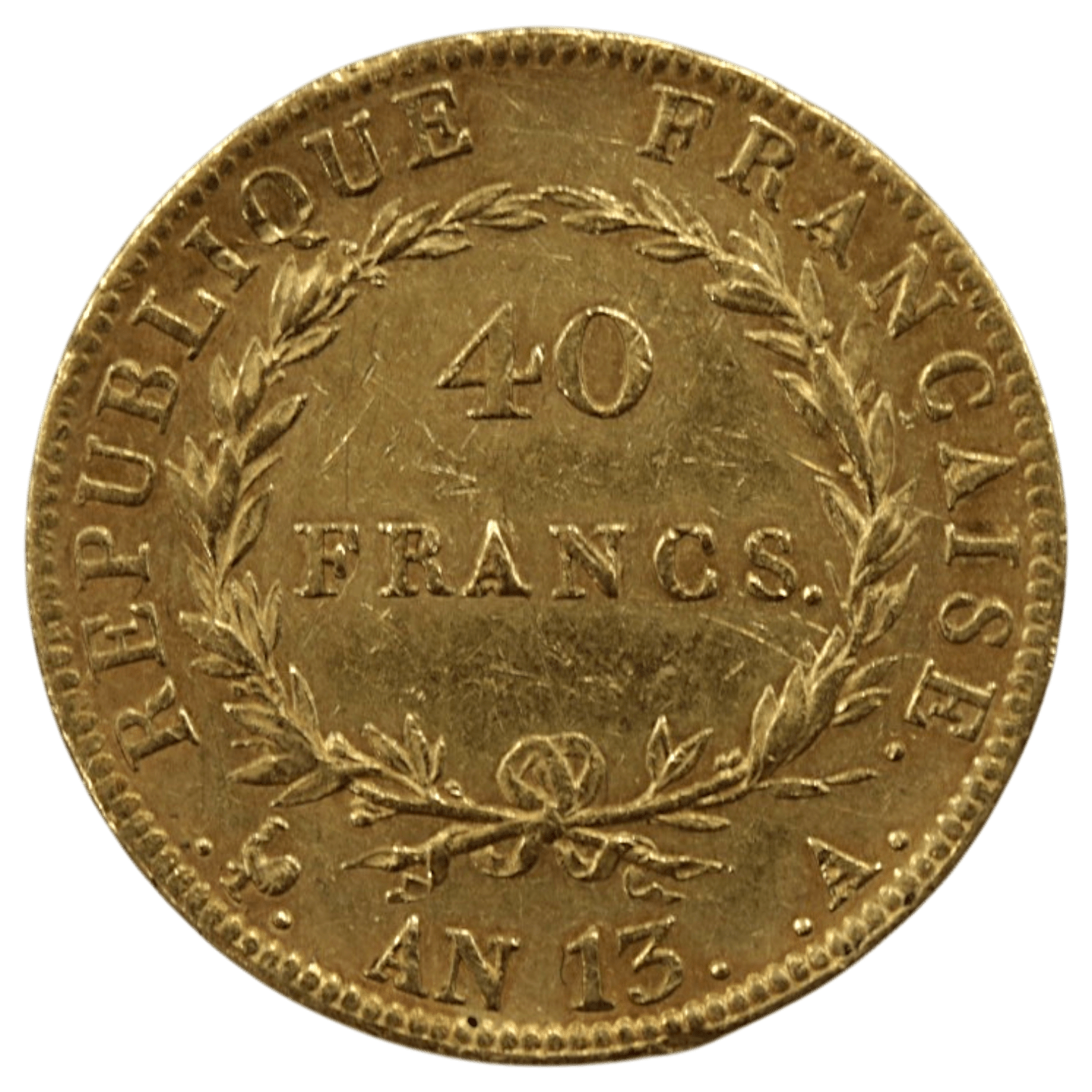 フランス 40フラン金貨 1804年 パリ鋳 ナポレオン1世 無冠 - NJ BUYER'S MARKETPLACE
