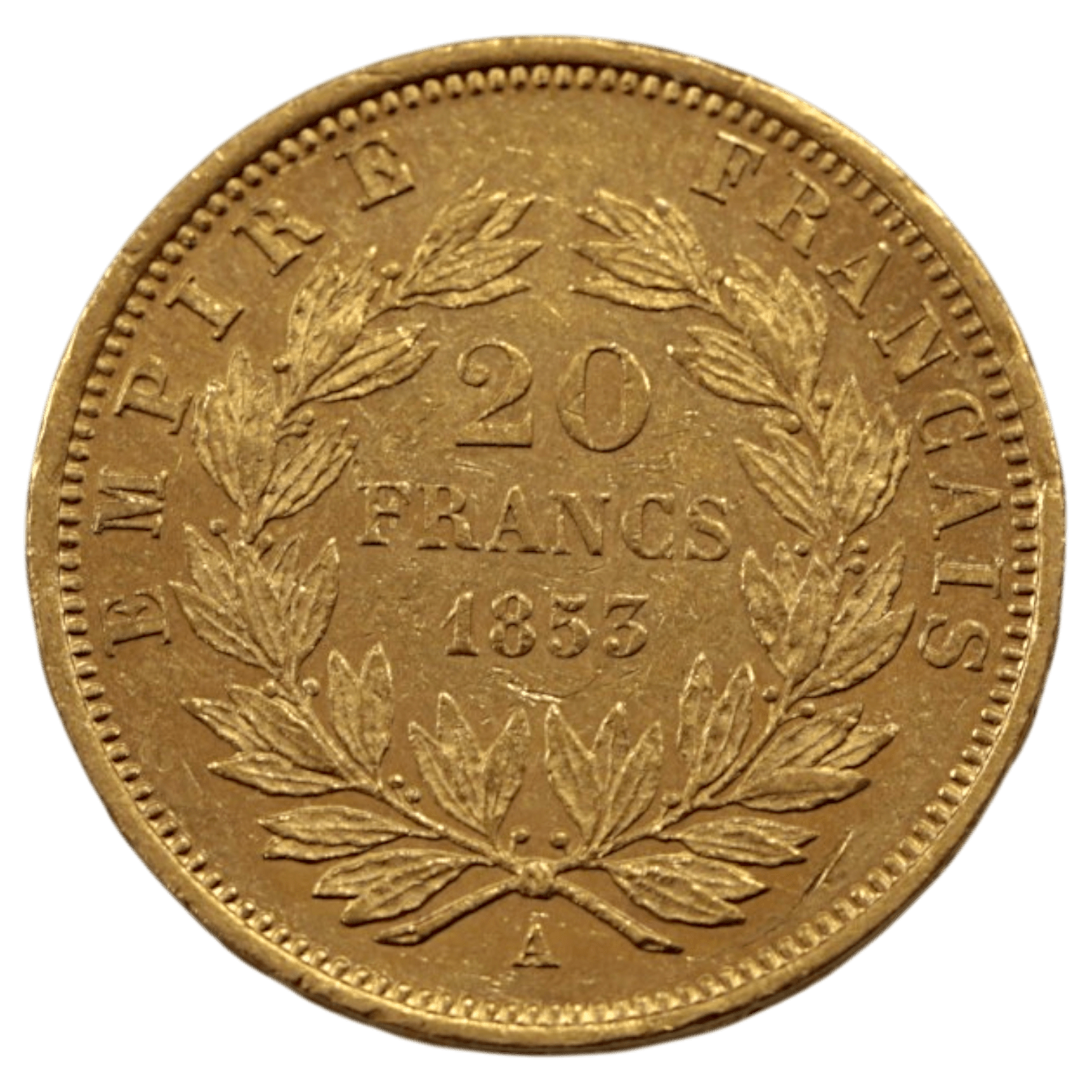 フランス 20フラン金貨 1853年 パリ鋳 ナポレオン3世 無冠 - NJ BUYER'S MARKETPLACE