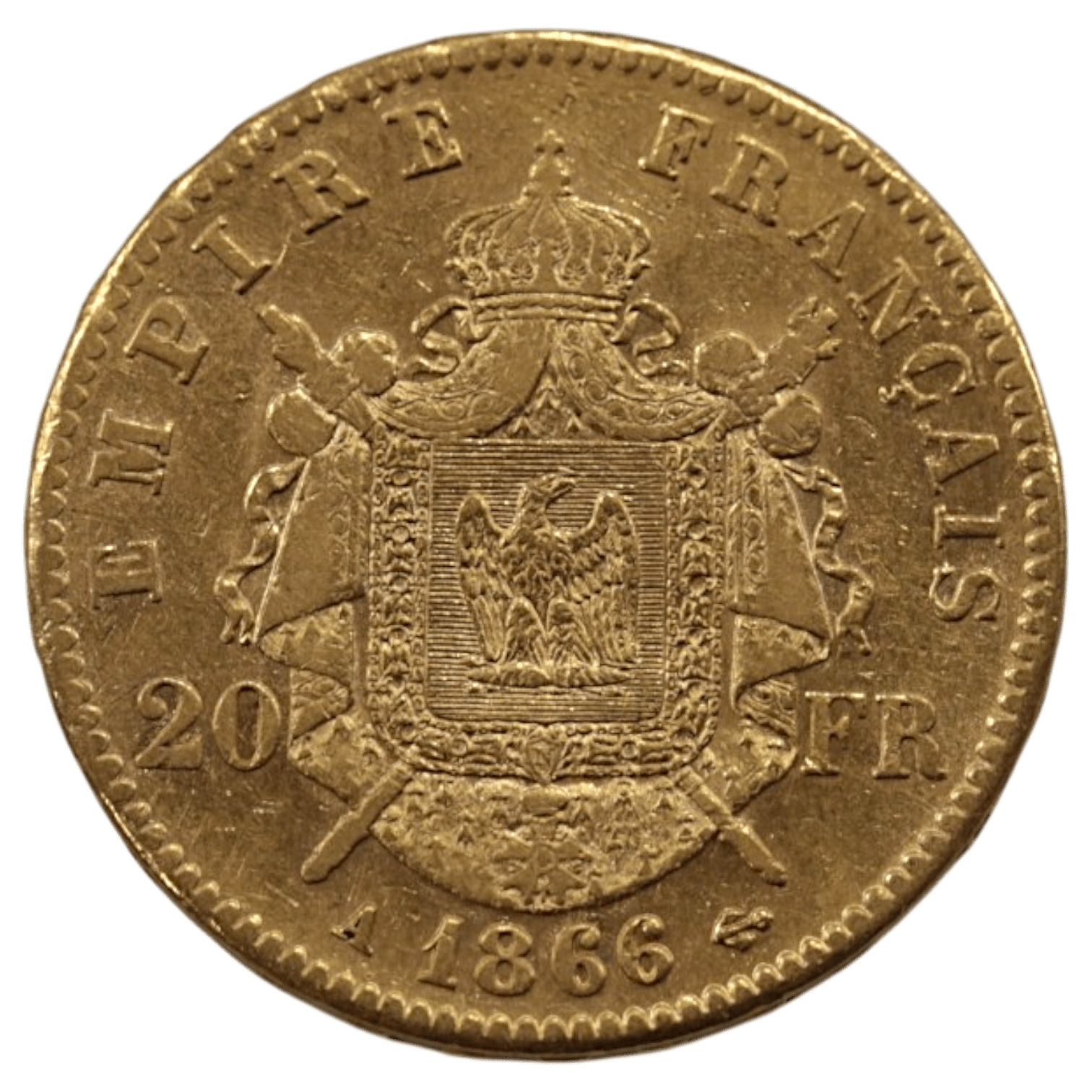 フランス 20フラン金貨 1866年 パリ鋳 ナポレオン3世 有冠 - NJ BUYER'S MARKETPLACE