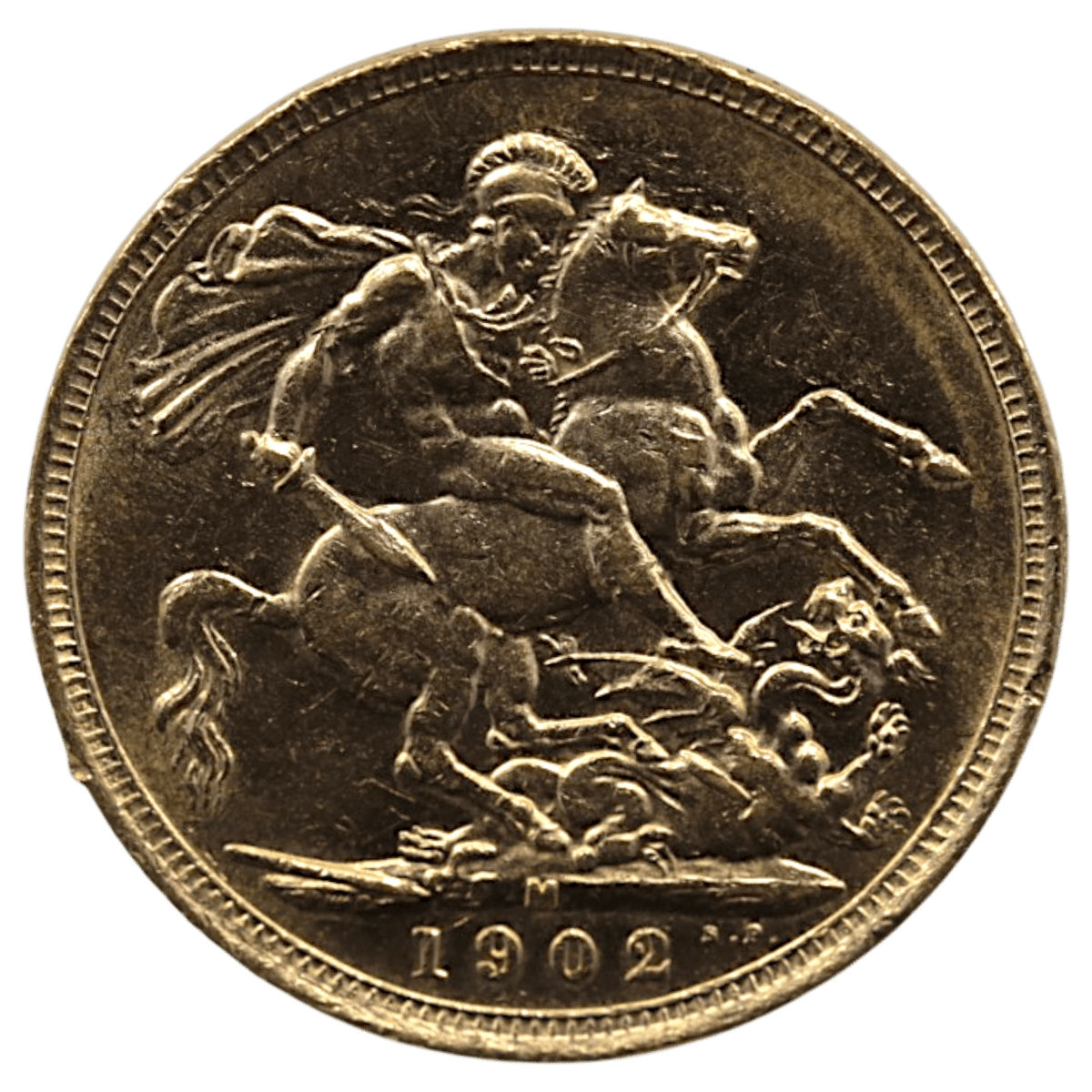 オーストラリア ソブリン金貨 1902年 メルボルン鋳 エドワード7世 聖ジョージの竜退治 - NJ BUYER'S MARKETPLACE