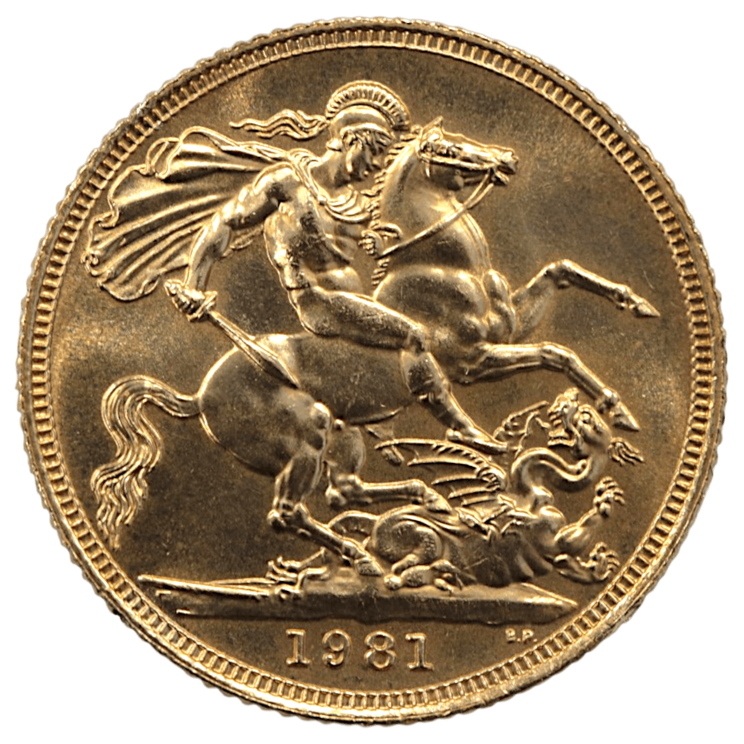 イギリス ソブリン金貨 1981年 エリザベス2世 第2肖像 聖ジョージの竜退治 - NJ BUYER'S MARKETPLACE